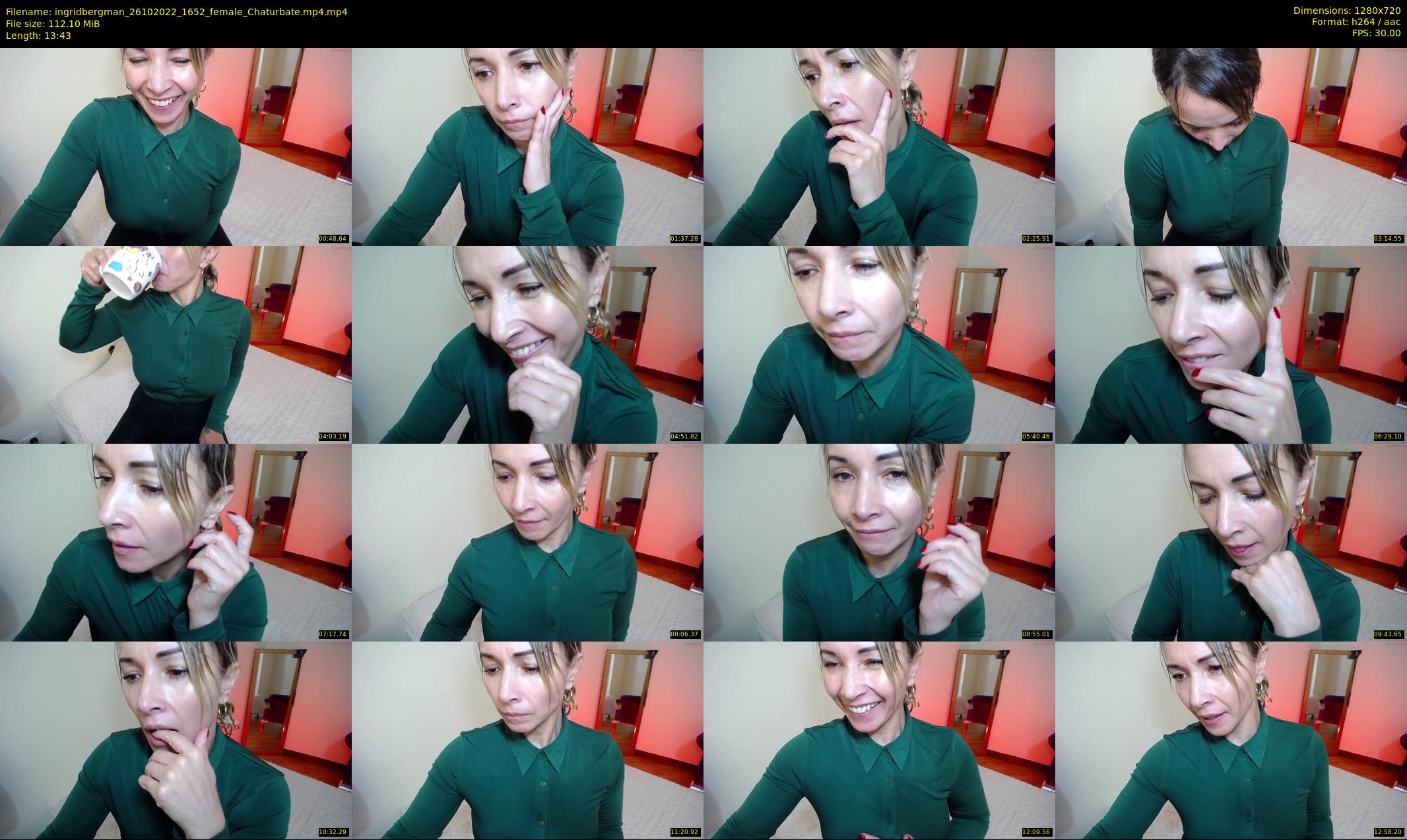 ingridbergman — 14 minute Chaturbate female cam show recording, 720p, Oct 26, 2022