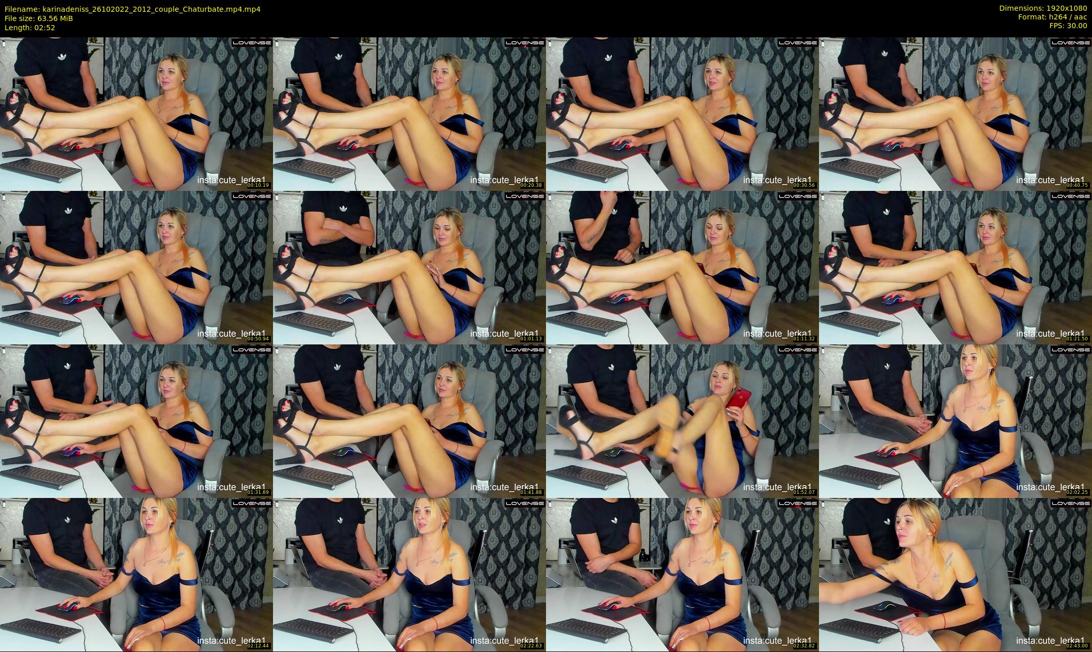 karinadeniss — 3 minute Chaturbate couple cam show recording, 1080p, Oct 26, 2022