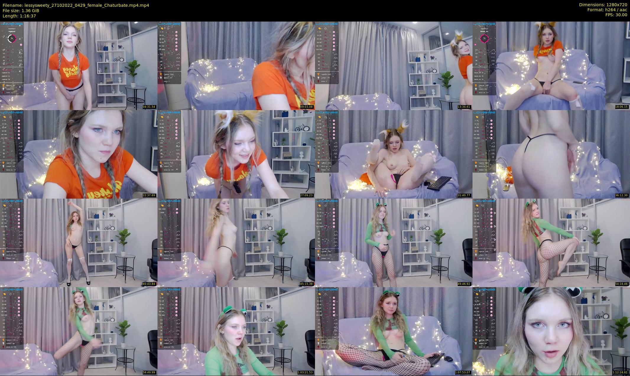 lessysweety — 77 minute Chaturbate female cam show recording, 720p, Oct 27, 2022