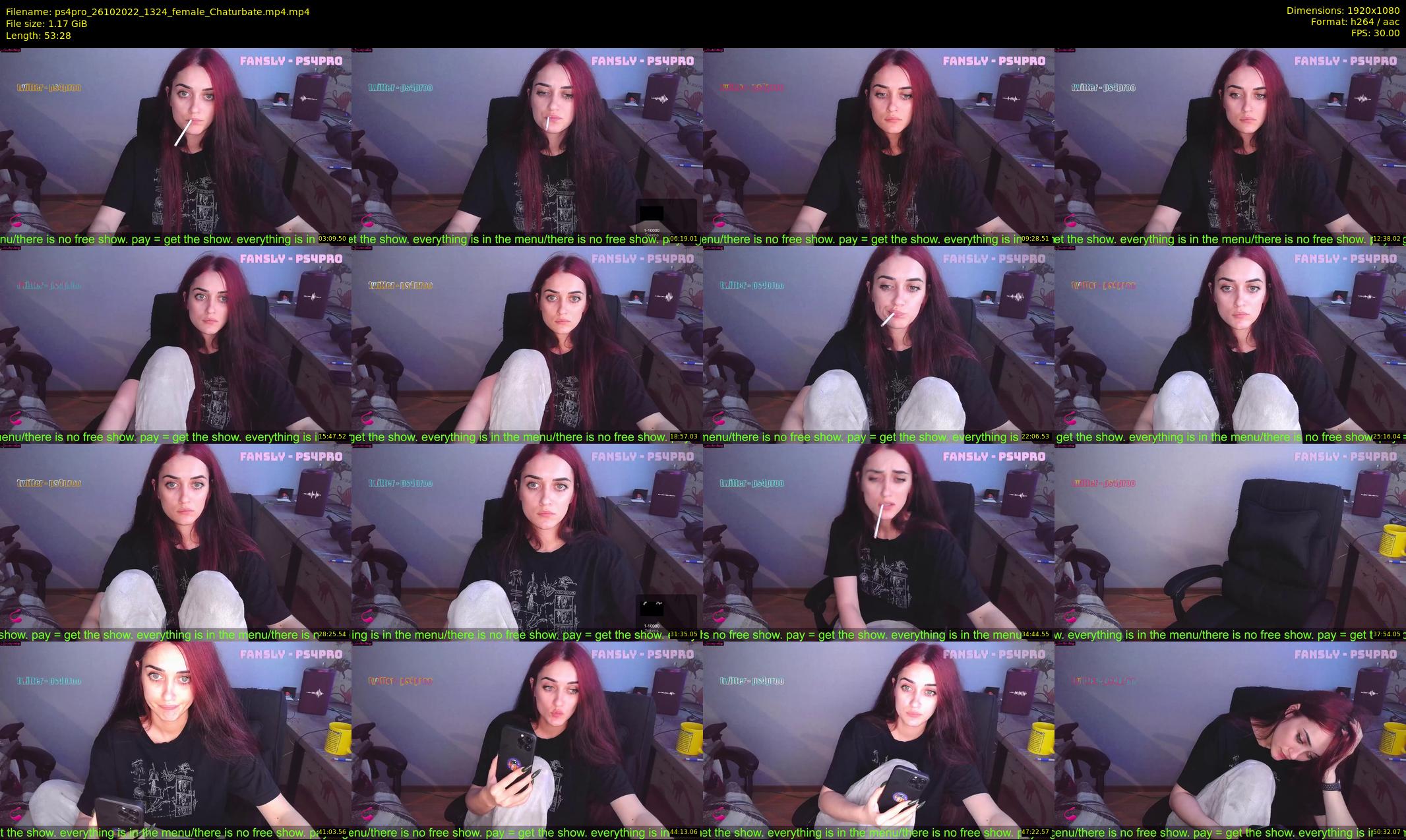 ps4pro — 54 minute Chaturbate female cam show recording, 1080p, Oct 26, 2022