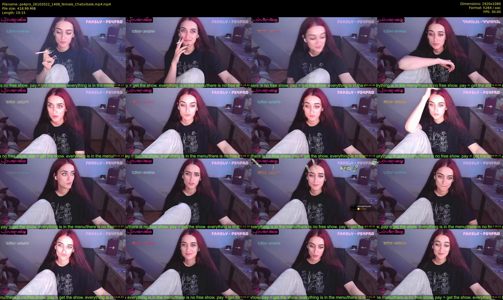 ps4pro — 20 minute Chaturbate female cam show recording, 1080p, Oct 26, 2022