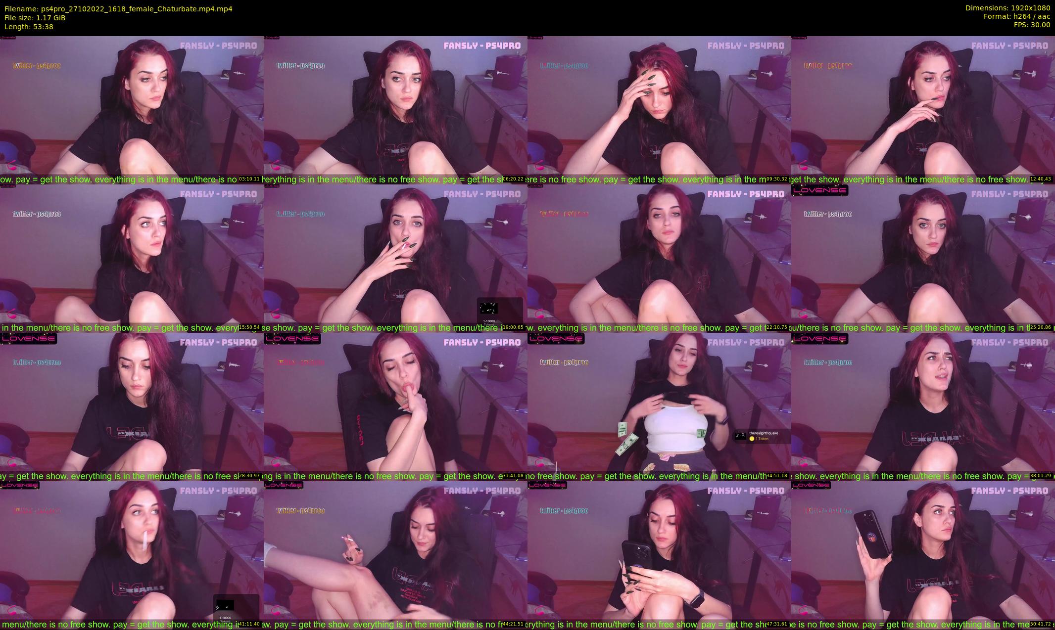 ps4pro — 54 minute Chaturbate female cam show recording, 1080p, Oct 27, 2022