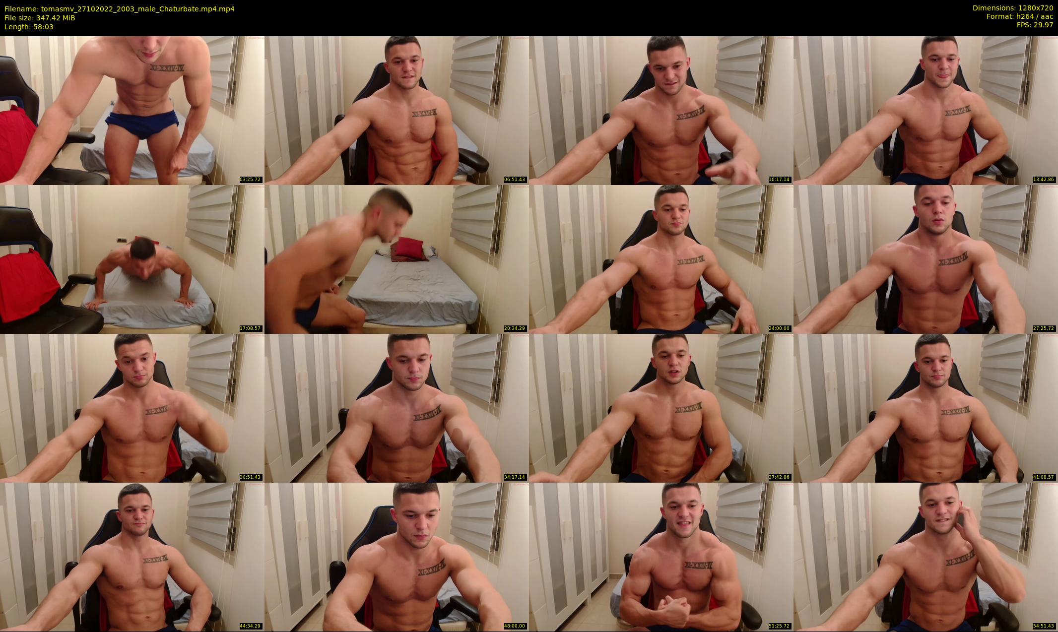 tomasmv — 59 minute Chaturbate male cam show recording, 720p, Oct 27, 2022