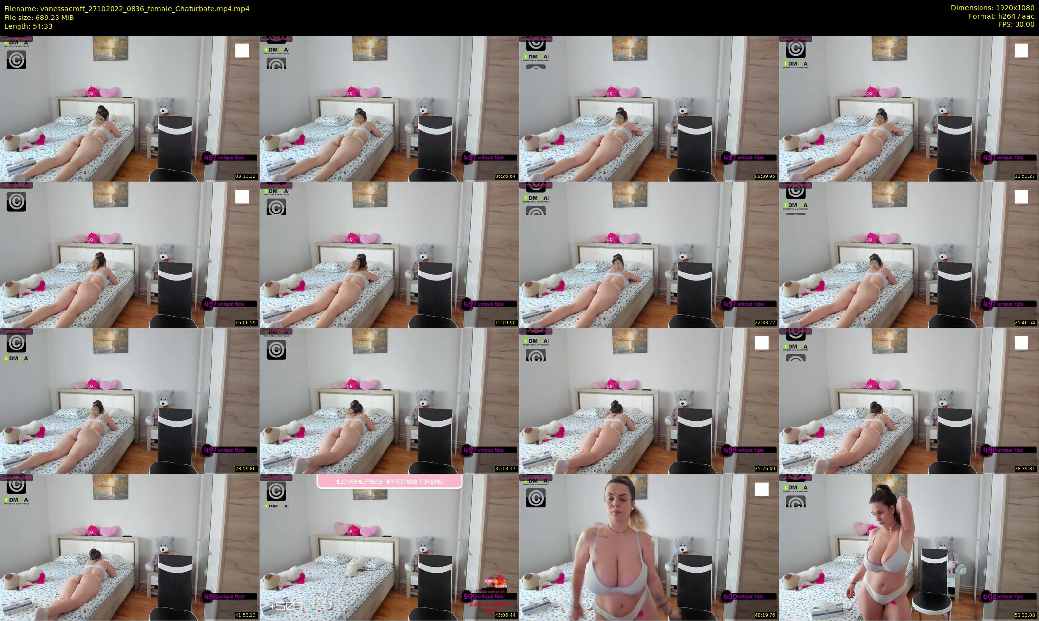 vanessacroft — 55 minute Chaturbate female cam show recording, 1080p, Oct 27, 2022