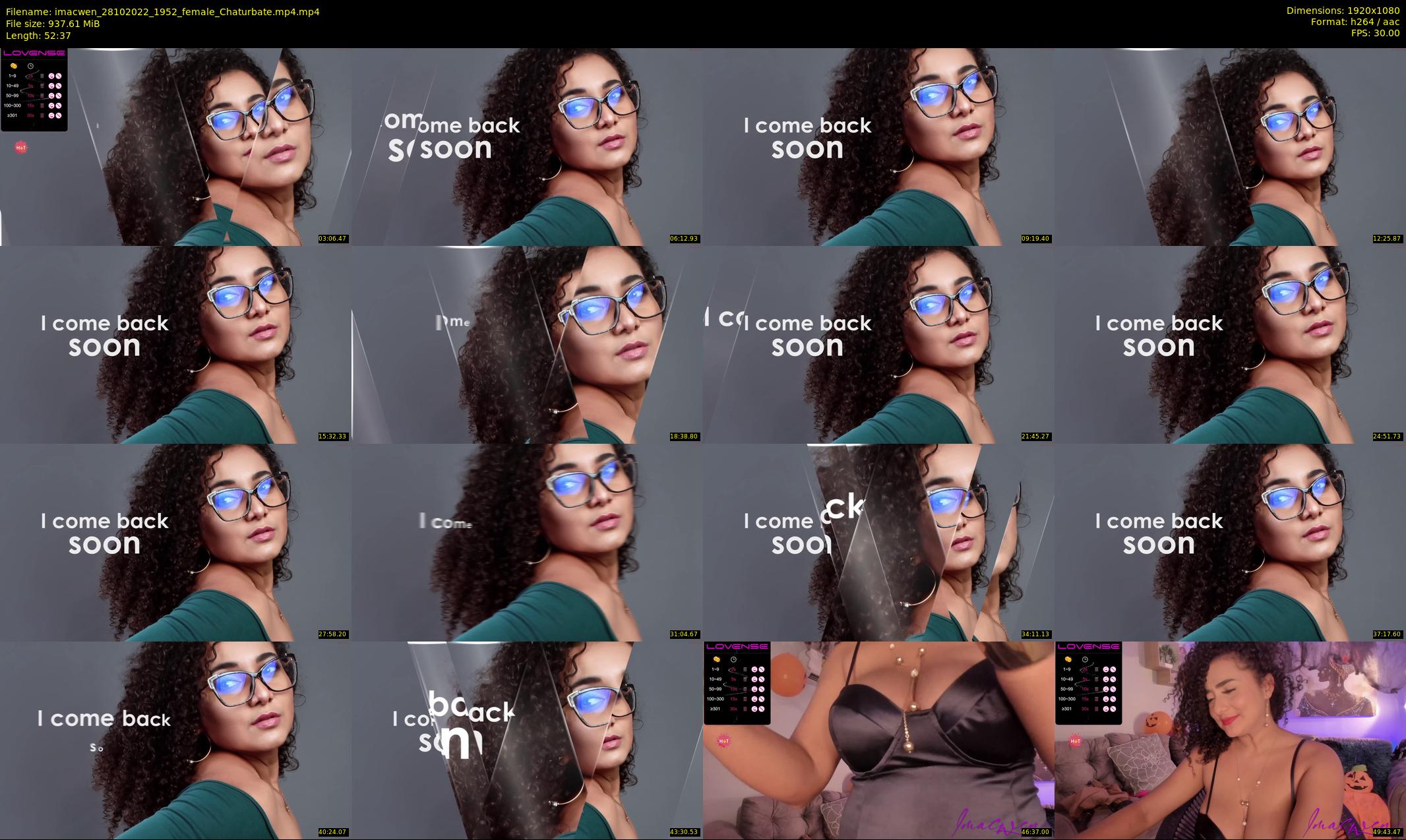 imacwen — 53 minute Chaturbate female cam show recording, 1080p, Oct 28, 2022