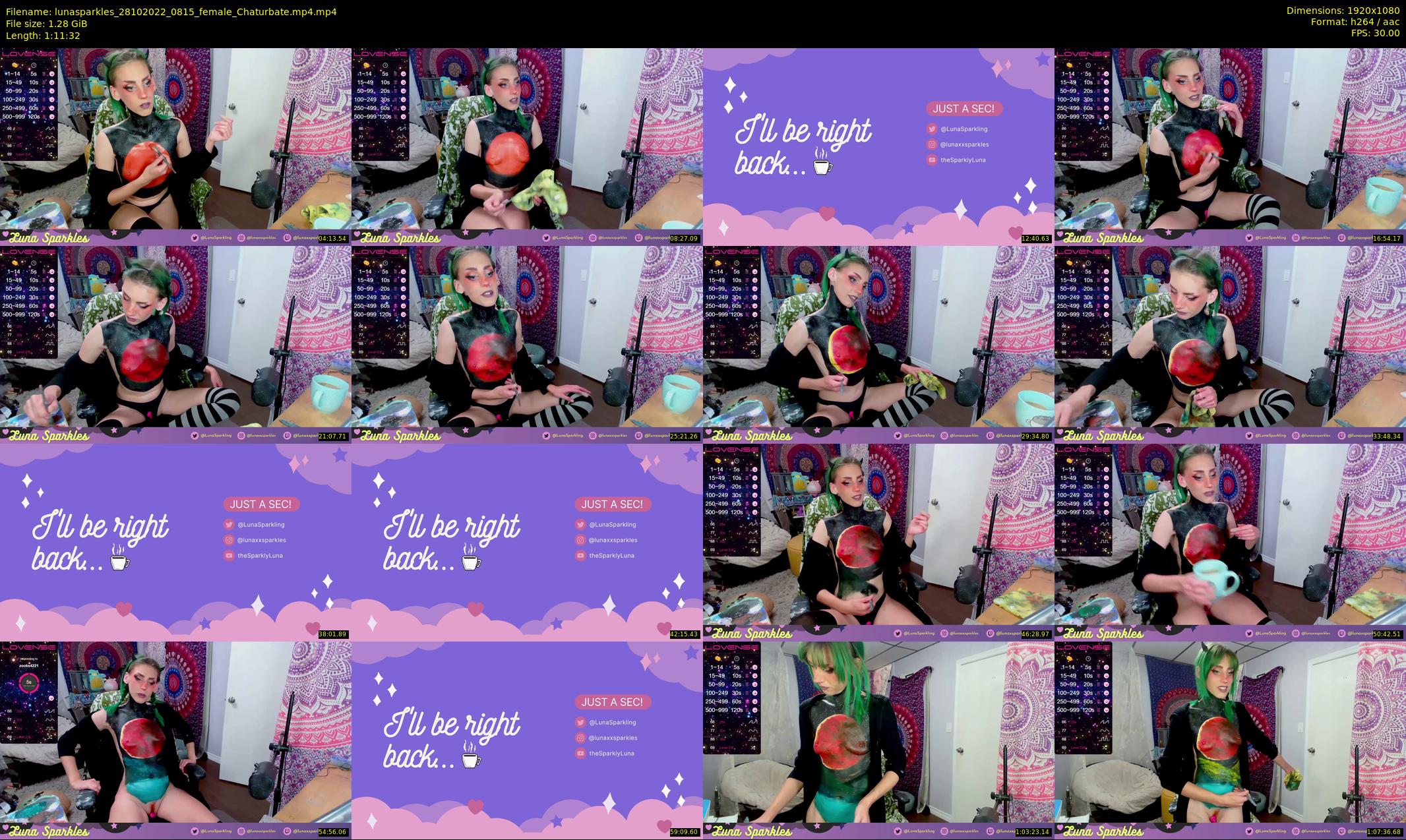 lunasparkles — 72 minute Chaturbate female cam show recording, 1080p, Oct 28, 2022