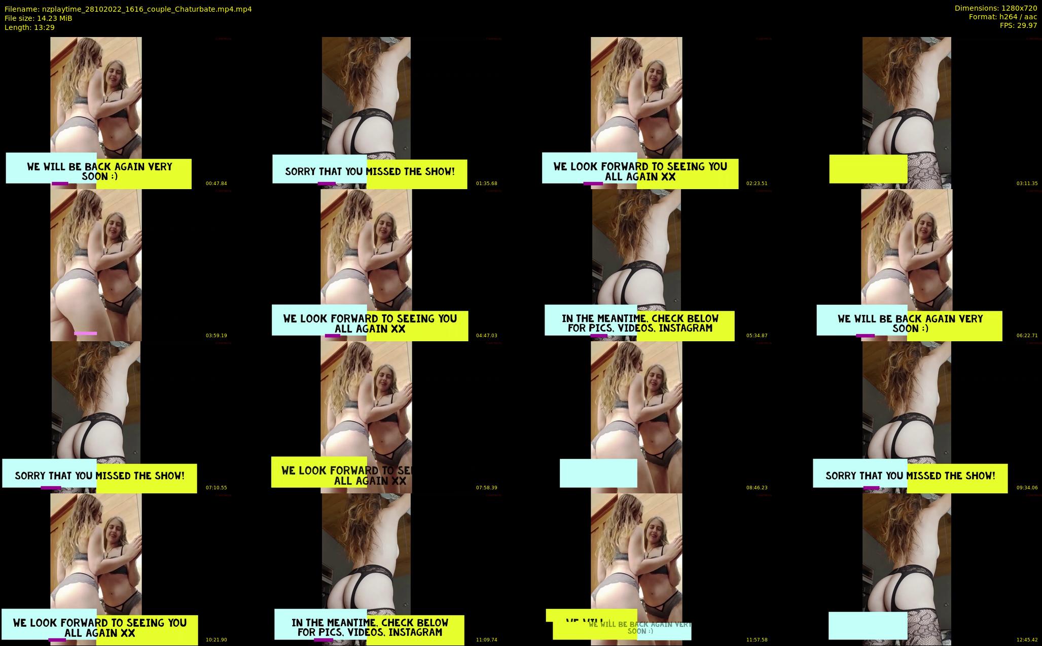 nzplaytime — 14 minute Chaturbate couple cam show recording, 720p, Oct 28, 2022