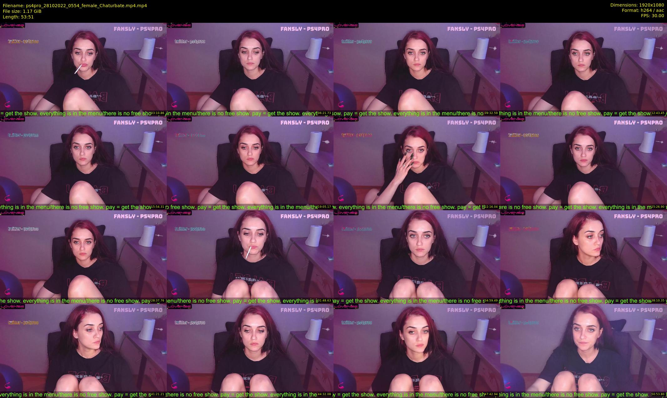 ps4pro — 54 minute Chaturbate female cam show recording, 1080p, Oct 28, 2022