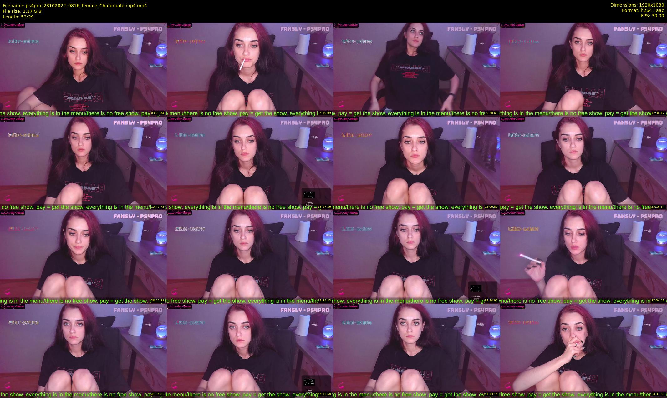 ps4pro — 54 minute Chaturbate female cam show recording, 1080p, Oct 28, 2022