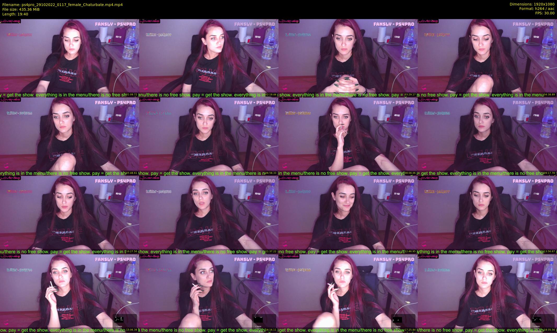 ps4pro — 20 minute Chaturbate female cam show recording, 1080p, Oct 29, 2022