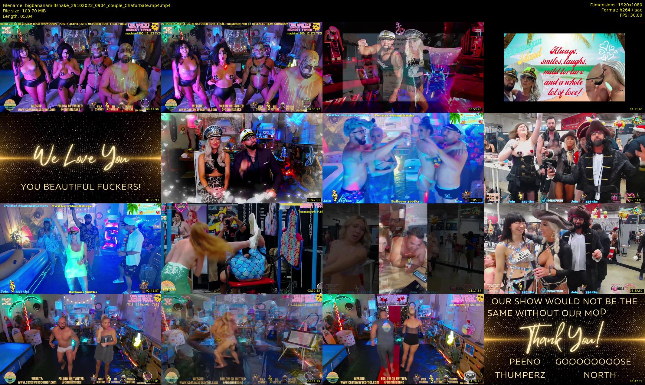 bigbananamilfshake — 6 minute Chaturbate couple cam show recording, 1080p, Oct 29, 2022