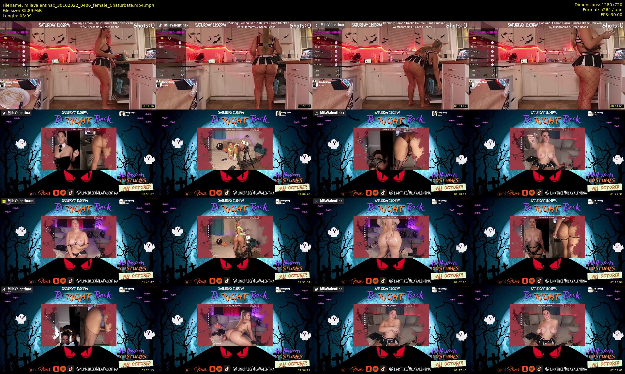 milavalentinax — 4 minute Chaturbate female cam show recording, 720p, Oct 30, 2022