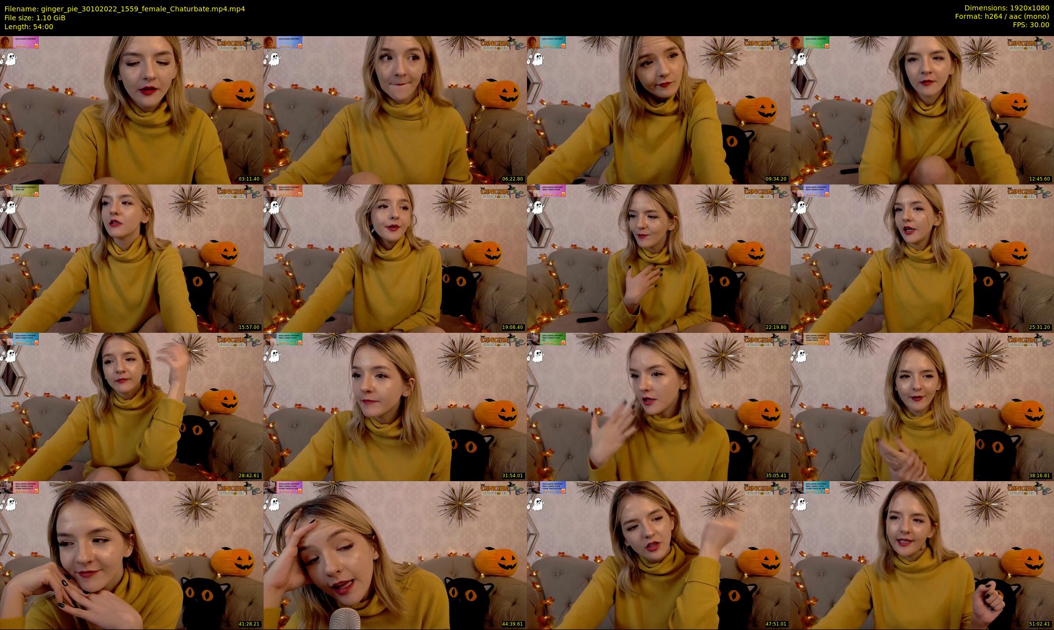 ginger_pie — 54 minute Chaturbate female cam show recording, 1080p, Oct 30, 2022