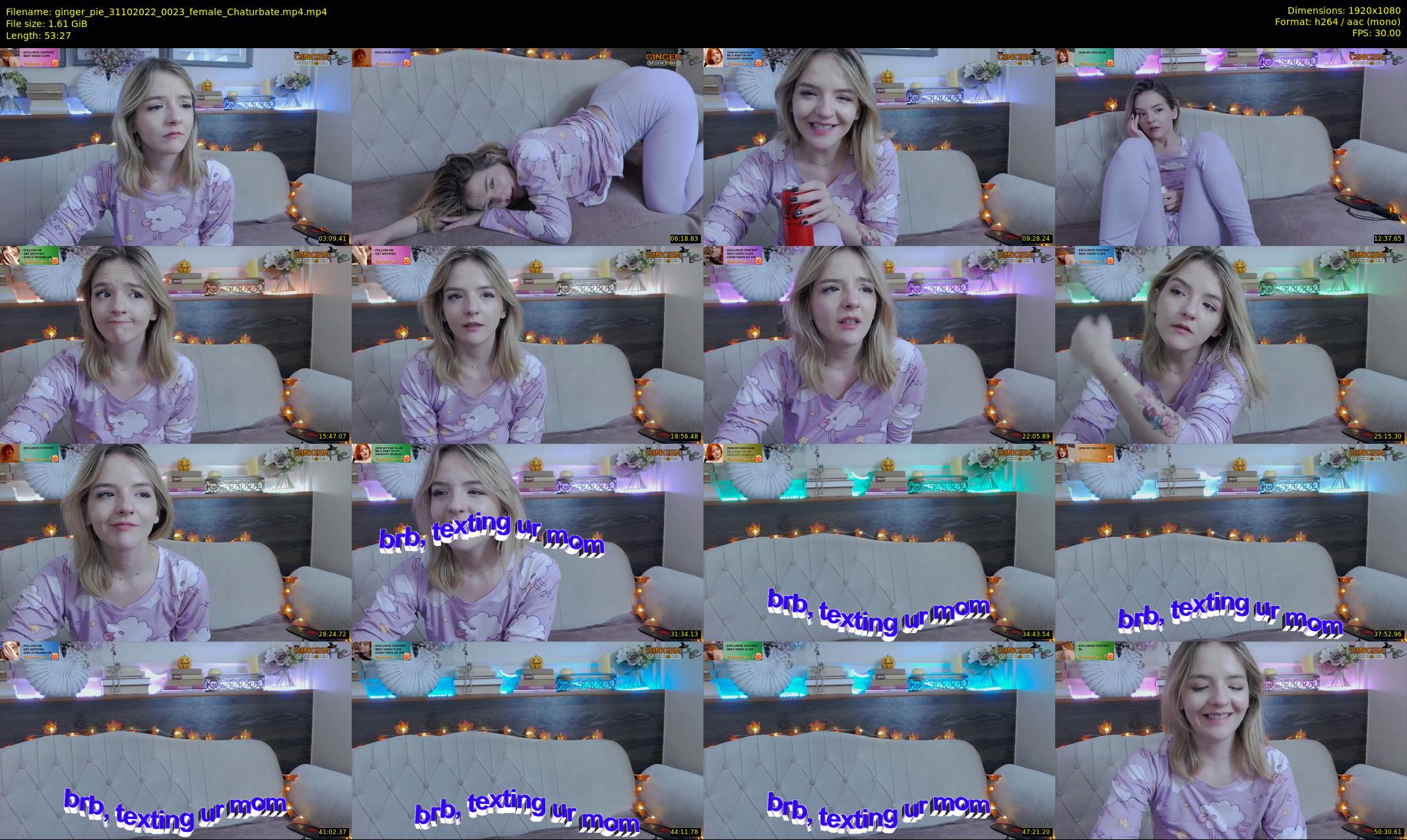 ginger_pie — 54 minute Chaturbate female cam show recording, 1080p, Oct 31, 2022
