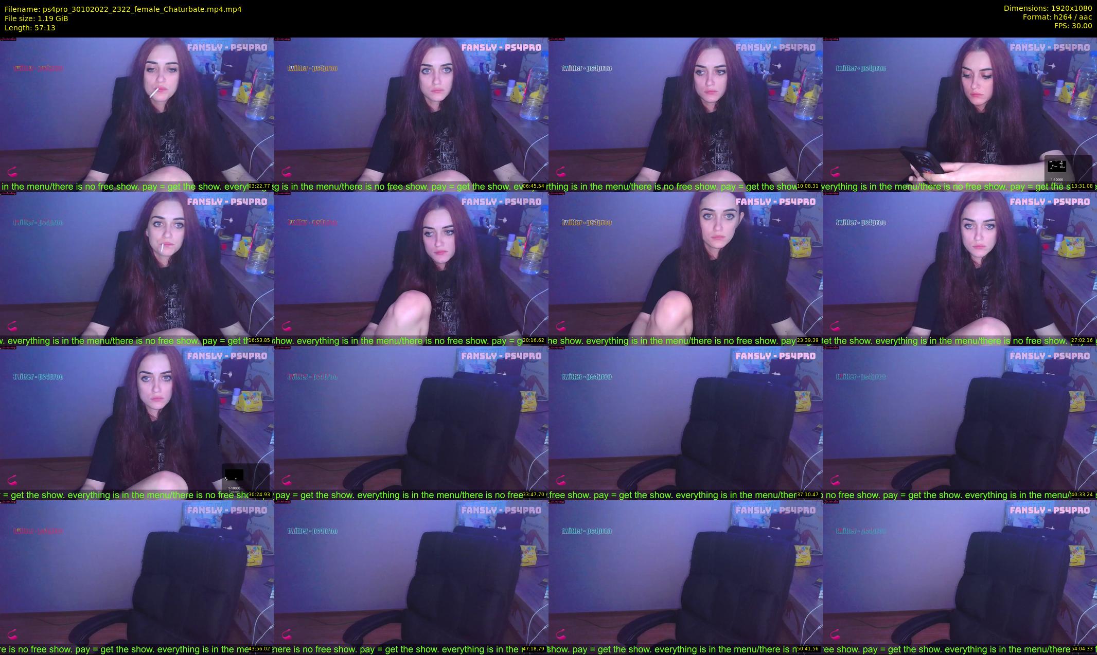 ps4pro — 58 minute Chaturbate female cam show recording, 1080p, Oct 30, 2022