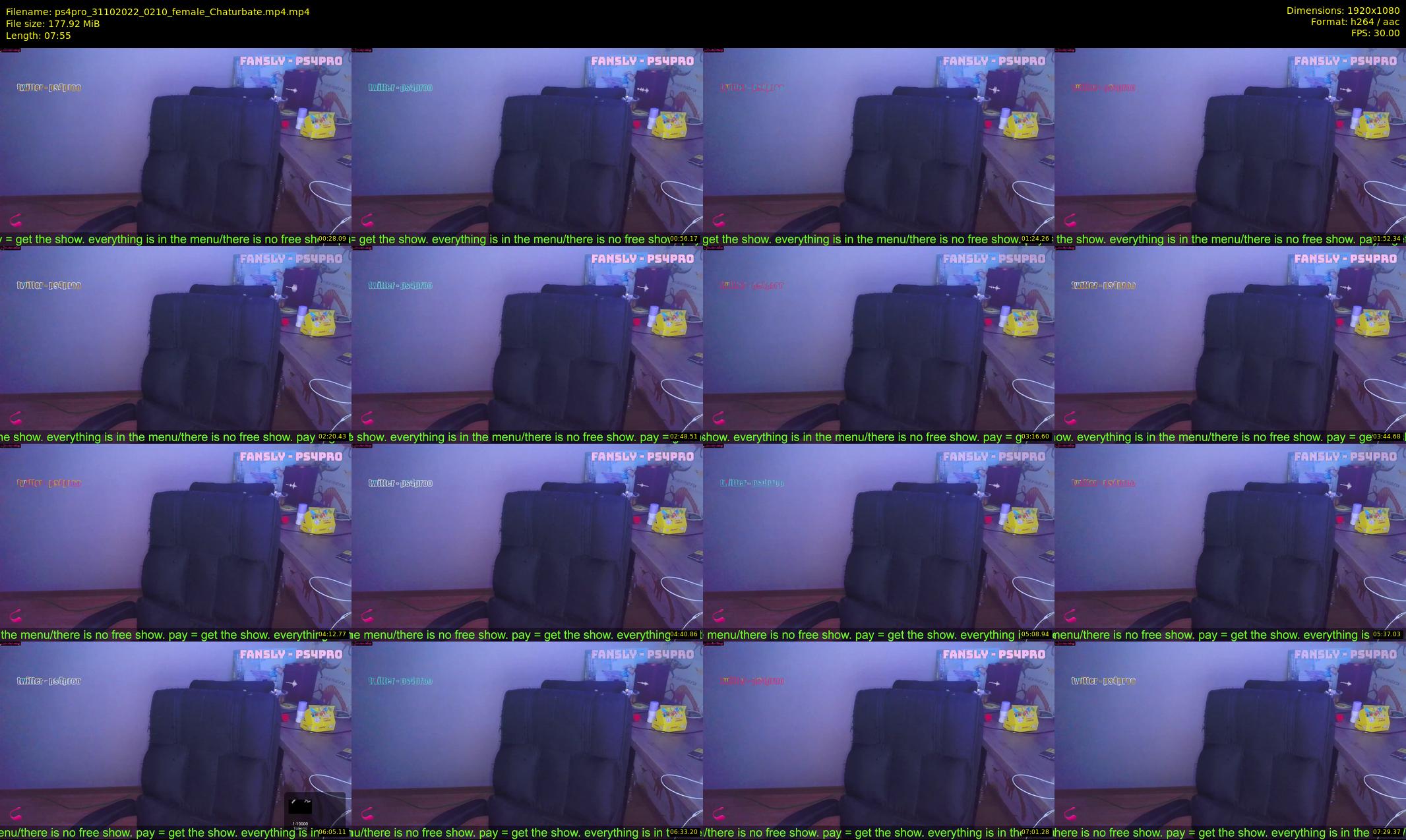 ps4pro — 8 minute Chaturbate female cam show recording, 1080p, Oct 31, 2022