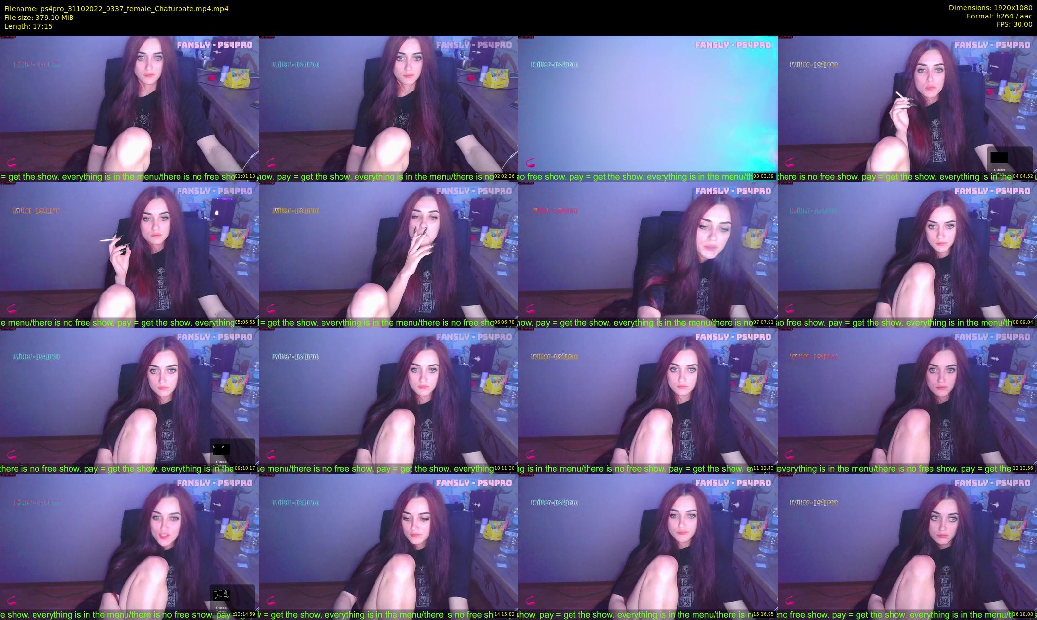 ps4pro — 18 minute Chaturbate female cam show recording, 1080p, Oct 31, 2022