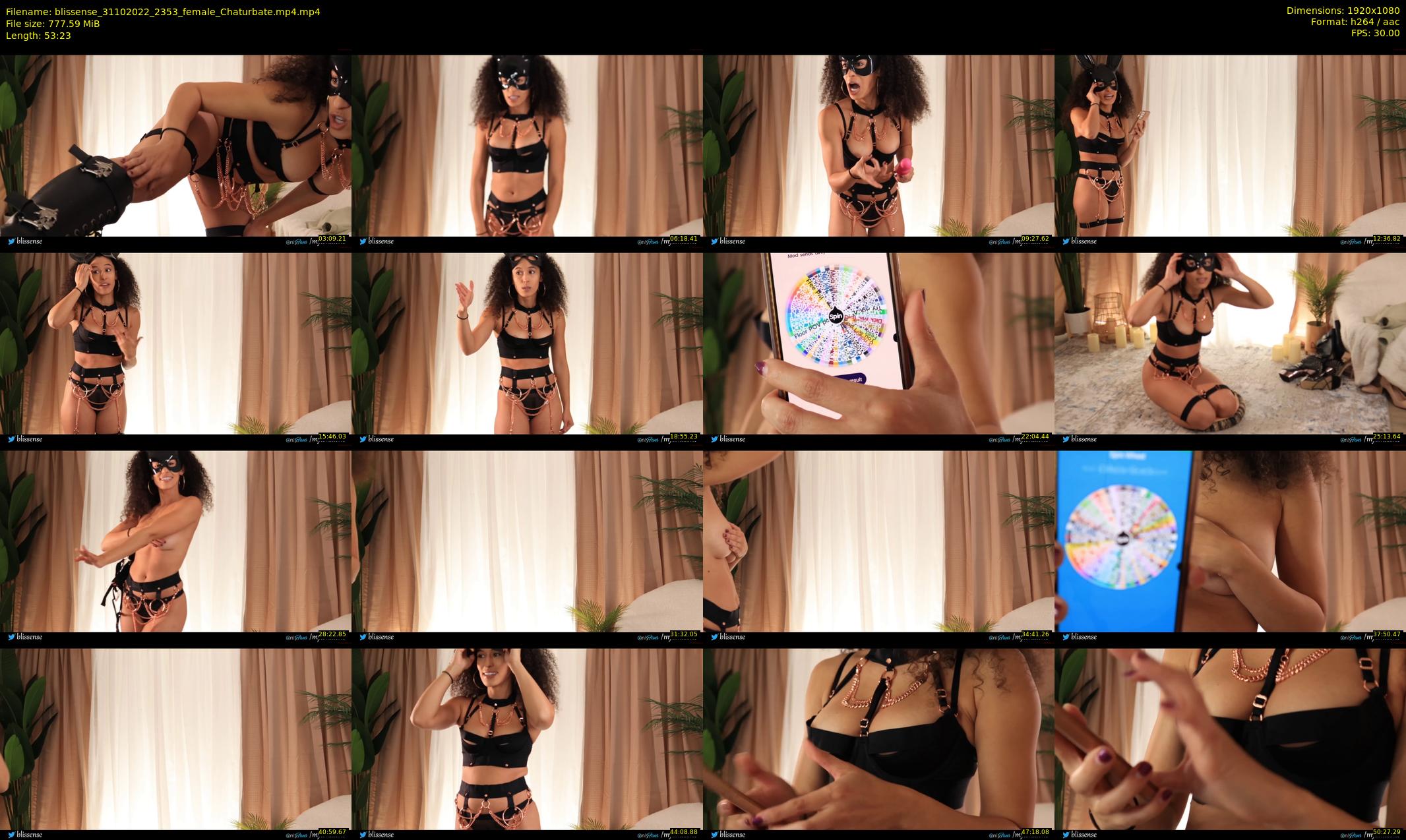 blissense — 54 minute Chaturbate female cam show recording, 1080p, Oct 31, 2022