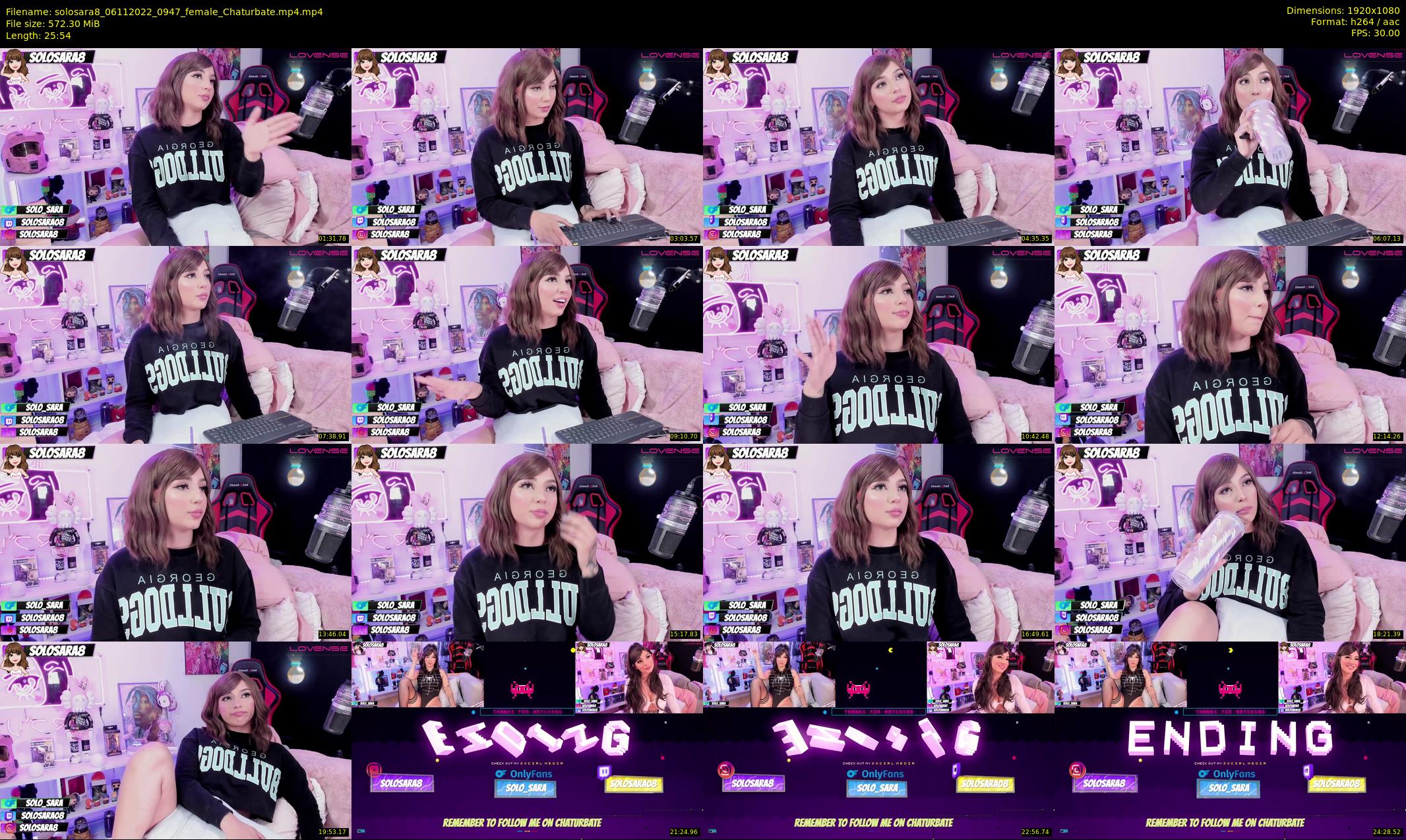 solosara8 — 26 minute Chaturbate female cam show recording, 1080p, Nov 6, 2022