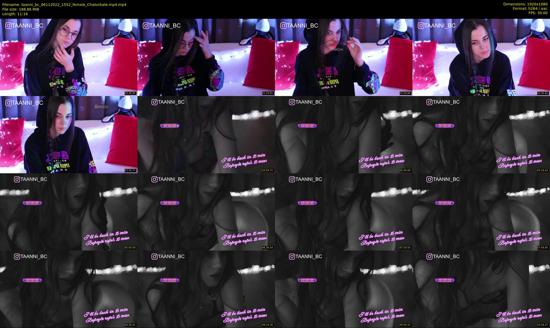 taanni_bc — 12 minute Chaturbate female cam show recording, 1080p, Nov 6, 2022