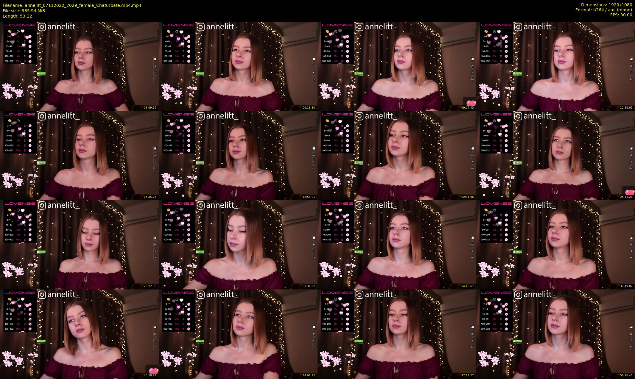 annelitt — 54 minute Chaturbate female cam show recording, 1080p, Nov 7, 2022