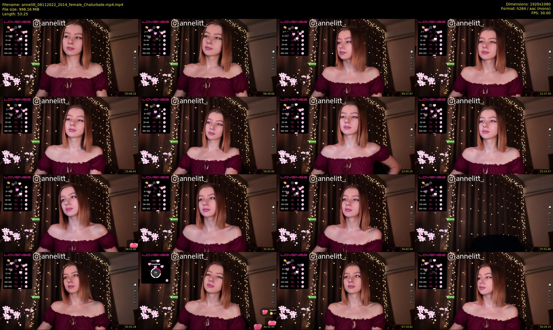 annelitt — 54 minute Chaturbate female cam show recording, 1080p, Nov 8, 2022
