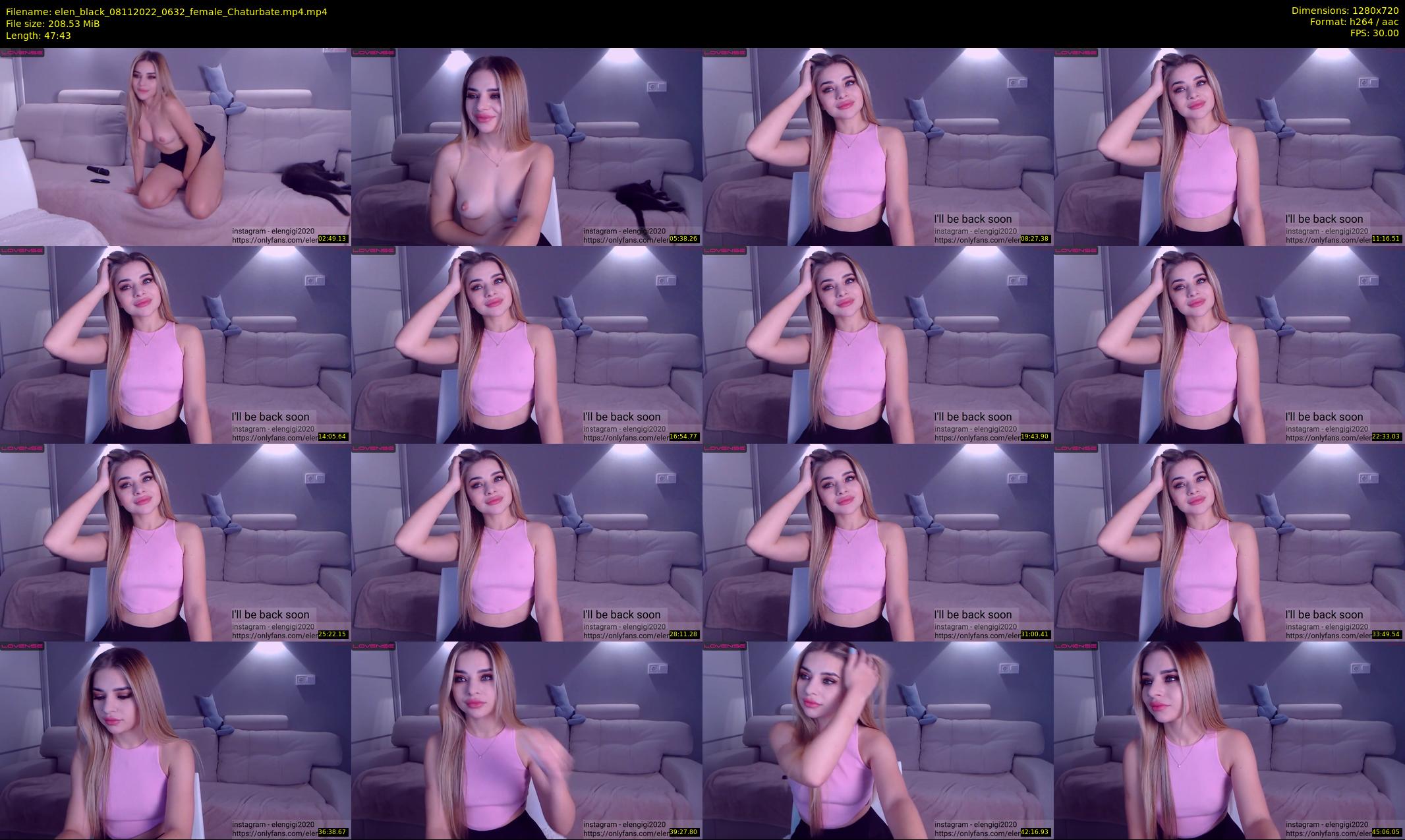 elen_black — 48 minute Chaturbate female cam show recording, 720p, Nov 8, 2022