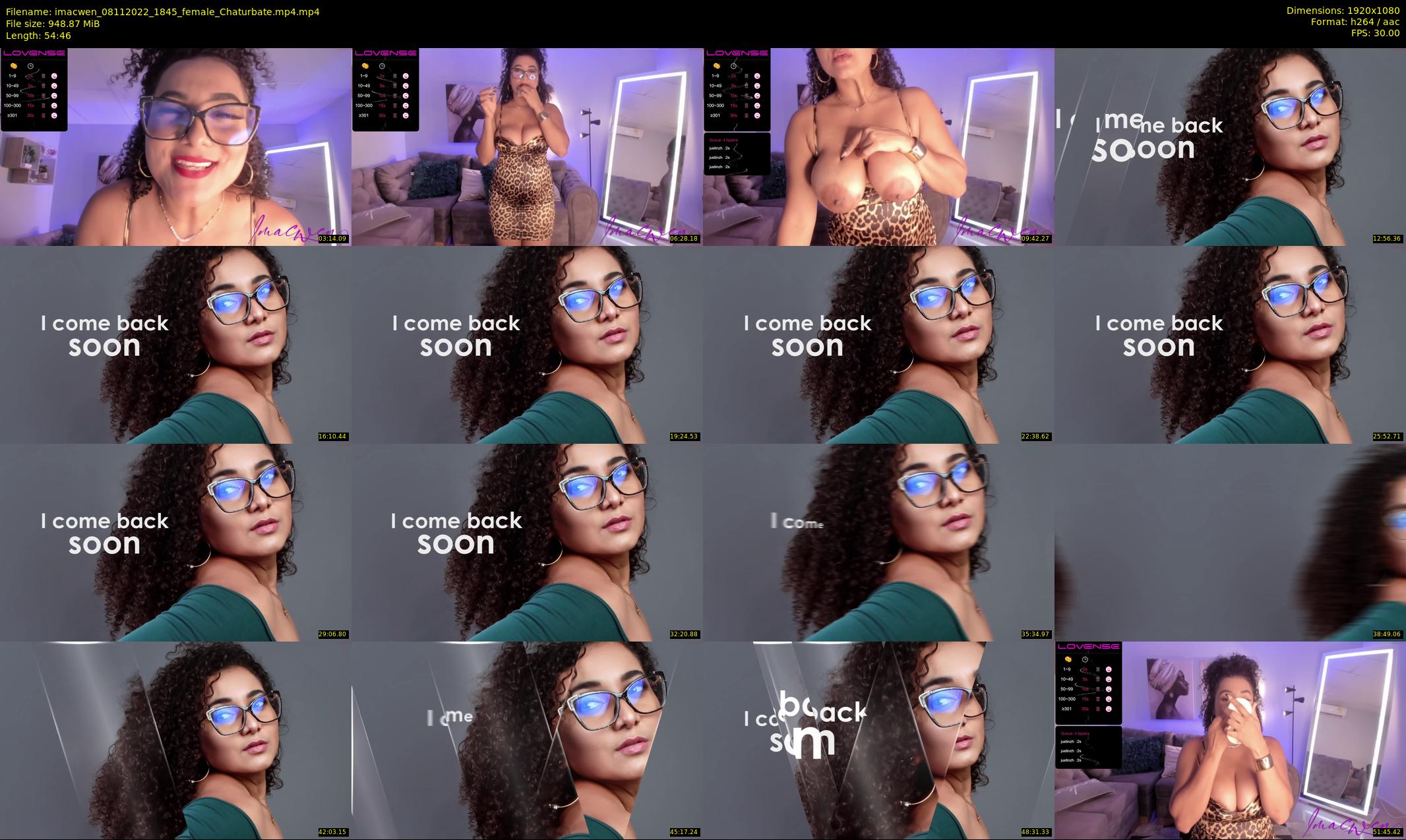 imacwen — 55 minute Chaturbate female cam show recording, 1080p, Nov 8, 2022