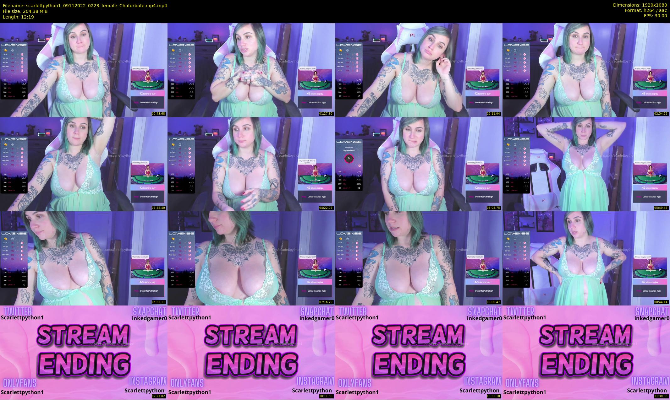 scarlettpython1 — 13 minute Chaturbate female cam show recording, 1080p, Nov 9, 2022
