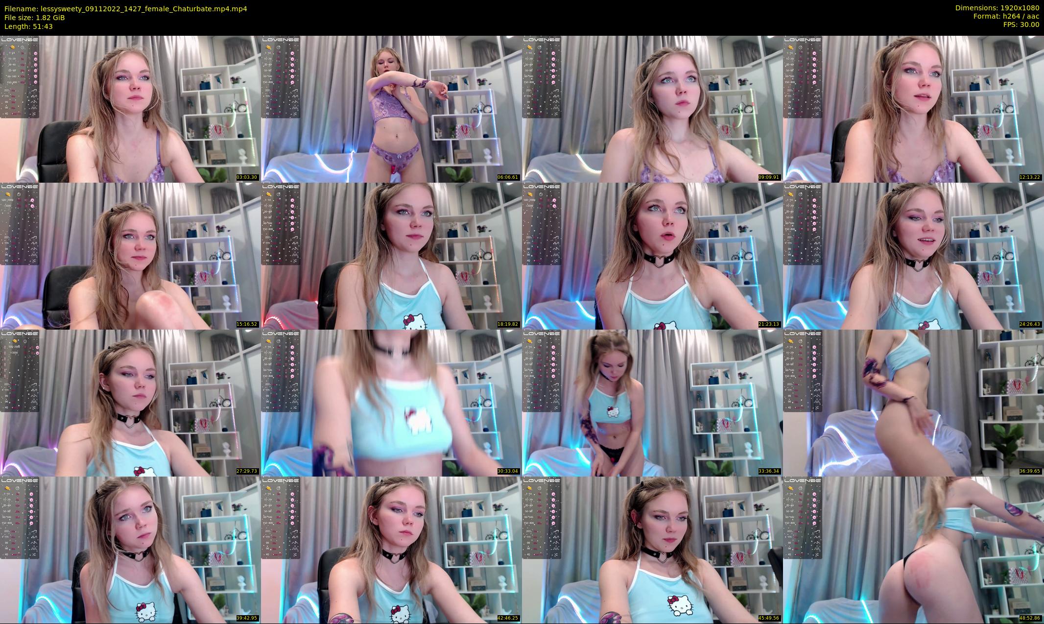 lessysweety — 52 minute Chaturbate female cam show recording, 1080p, Nov 9, 2022