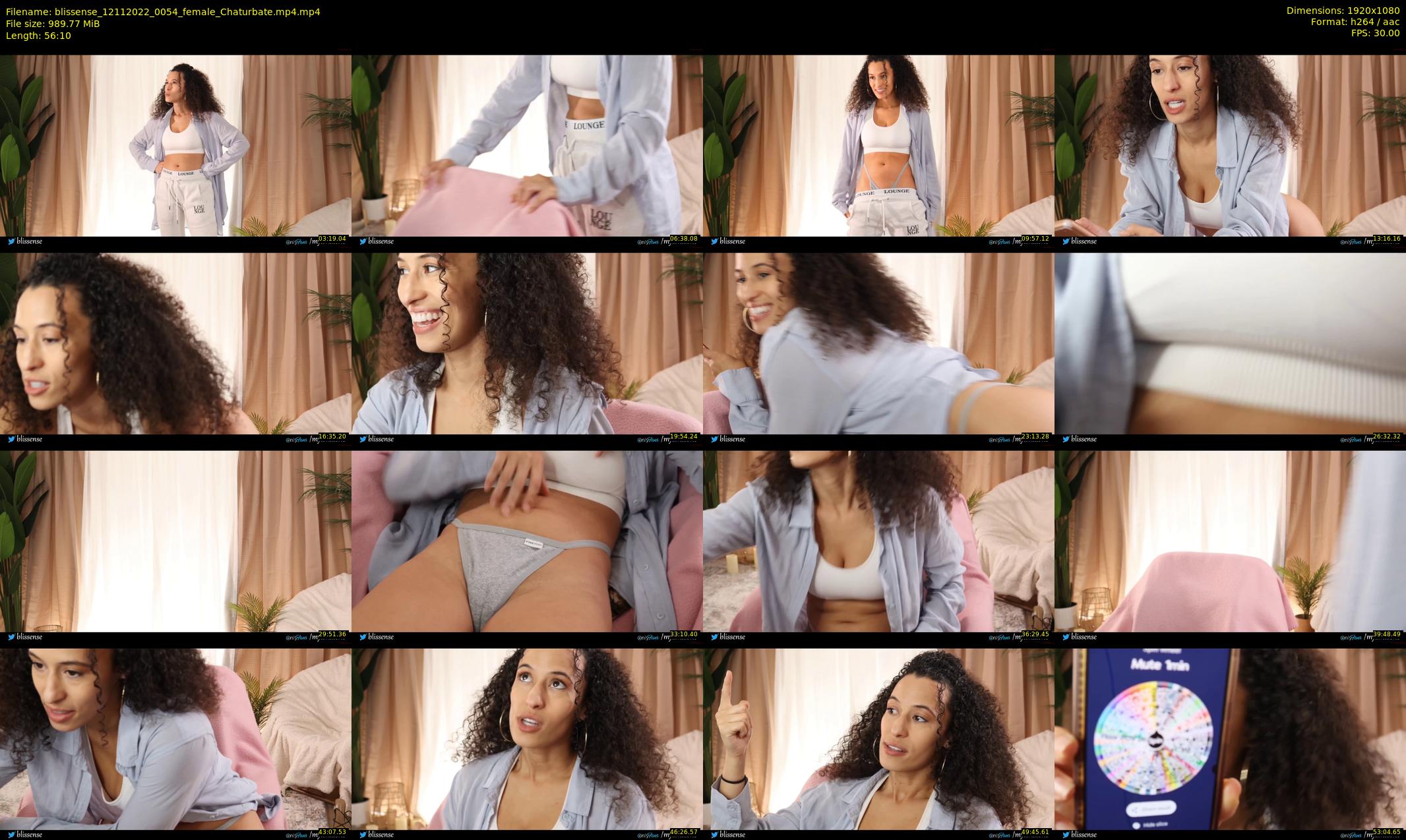 blissense — 57 minute Chaturbate female cam show recording, 1080p, Nov 12, 2022