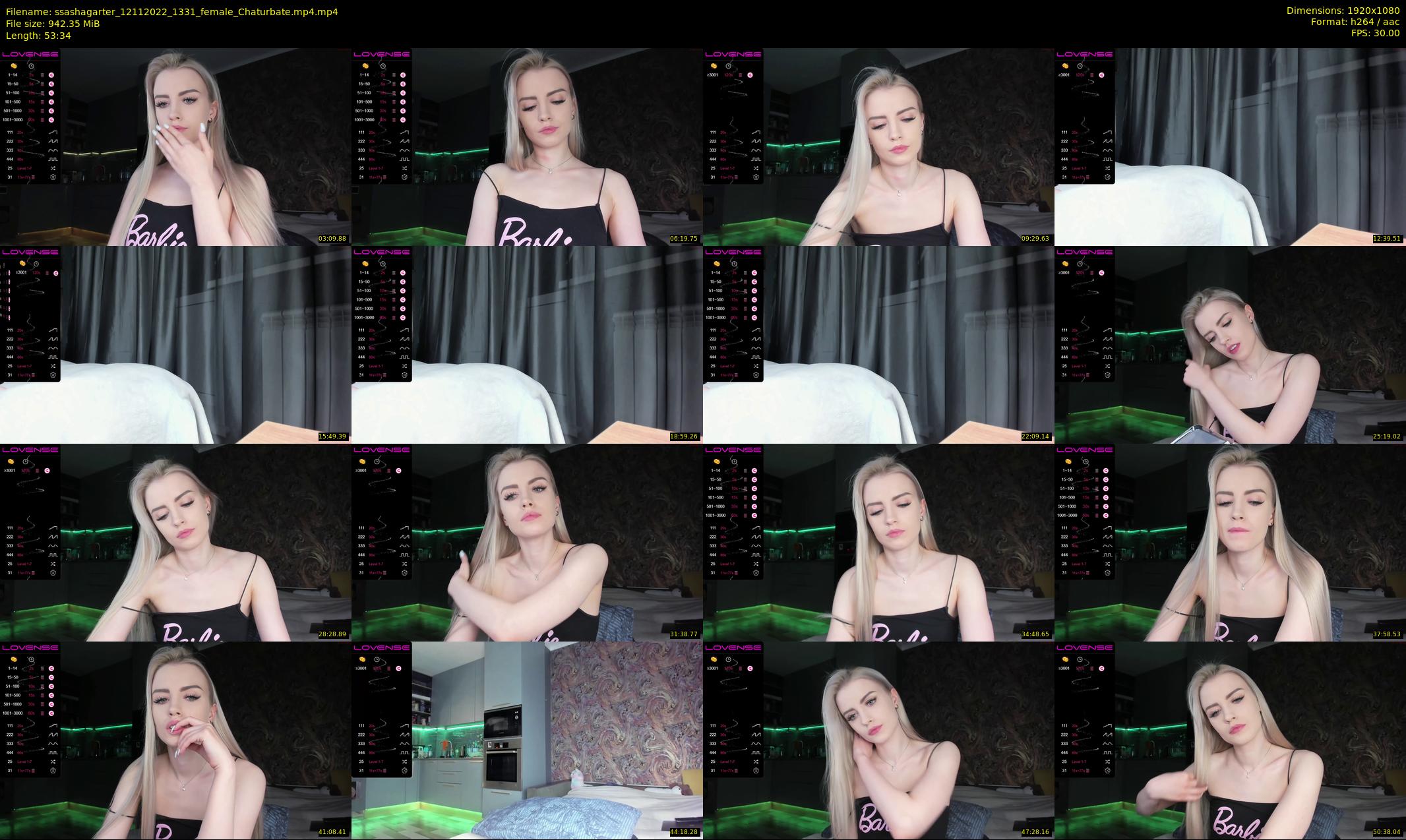 ssashagarter — 54 minute Chaturbate female cam show recording, 1080p, Nov 12, 2022