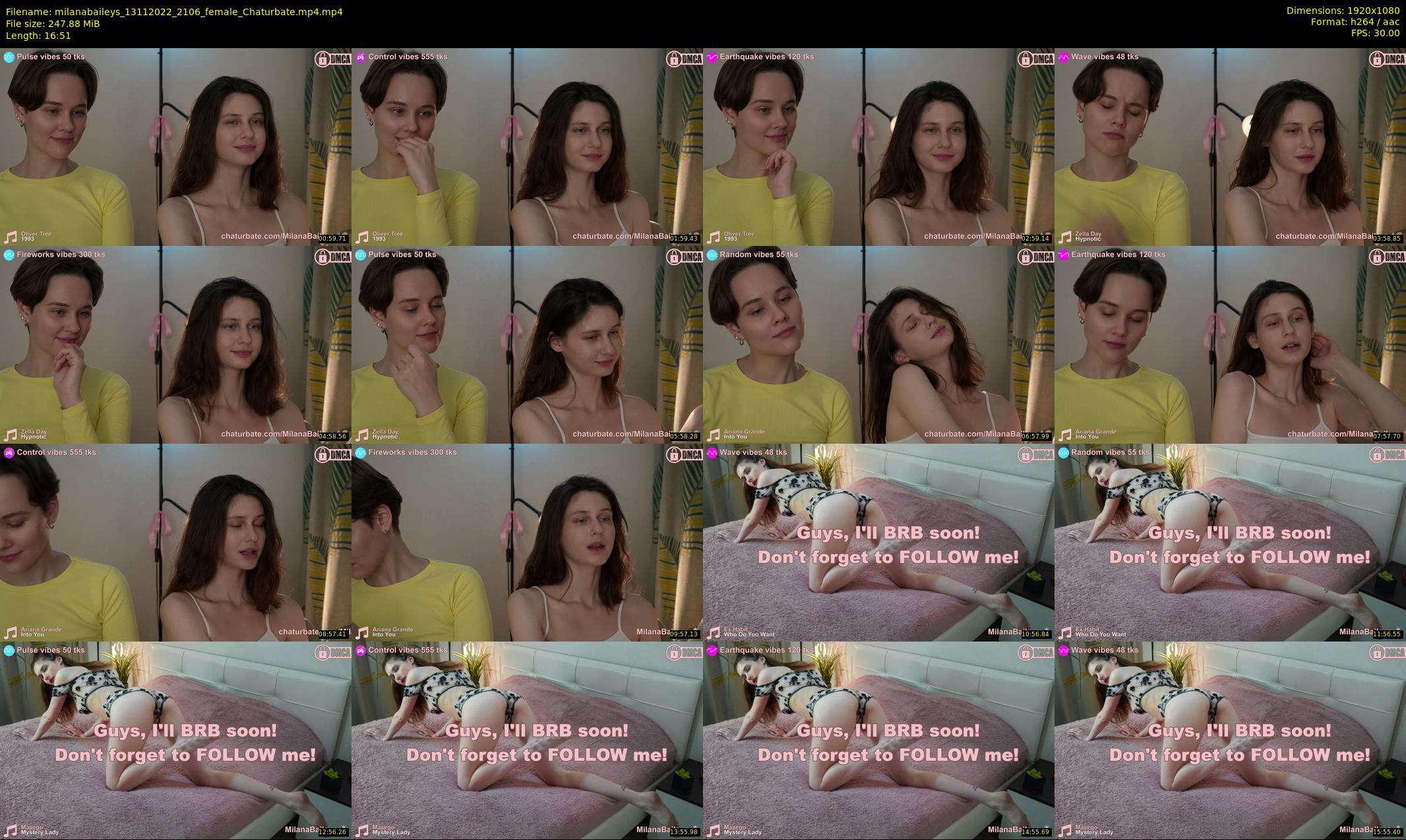 milanabaileys — 17 minute Chaturbate female cam show recording, 1080p, Nov 13, 2022