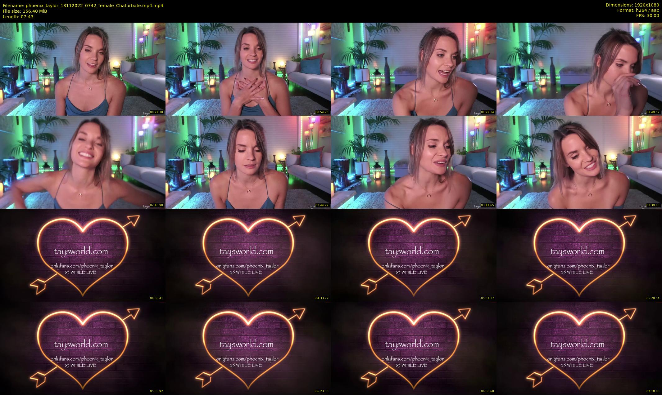 phoenix_taylor — 8 minute Chaturbate female cam show recording, 1080p, Nov 13, 2022
