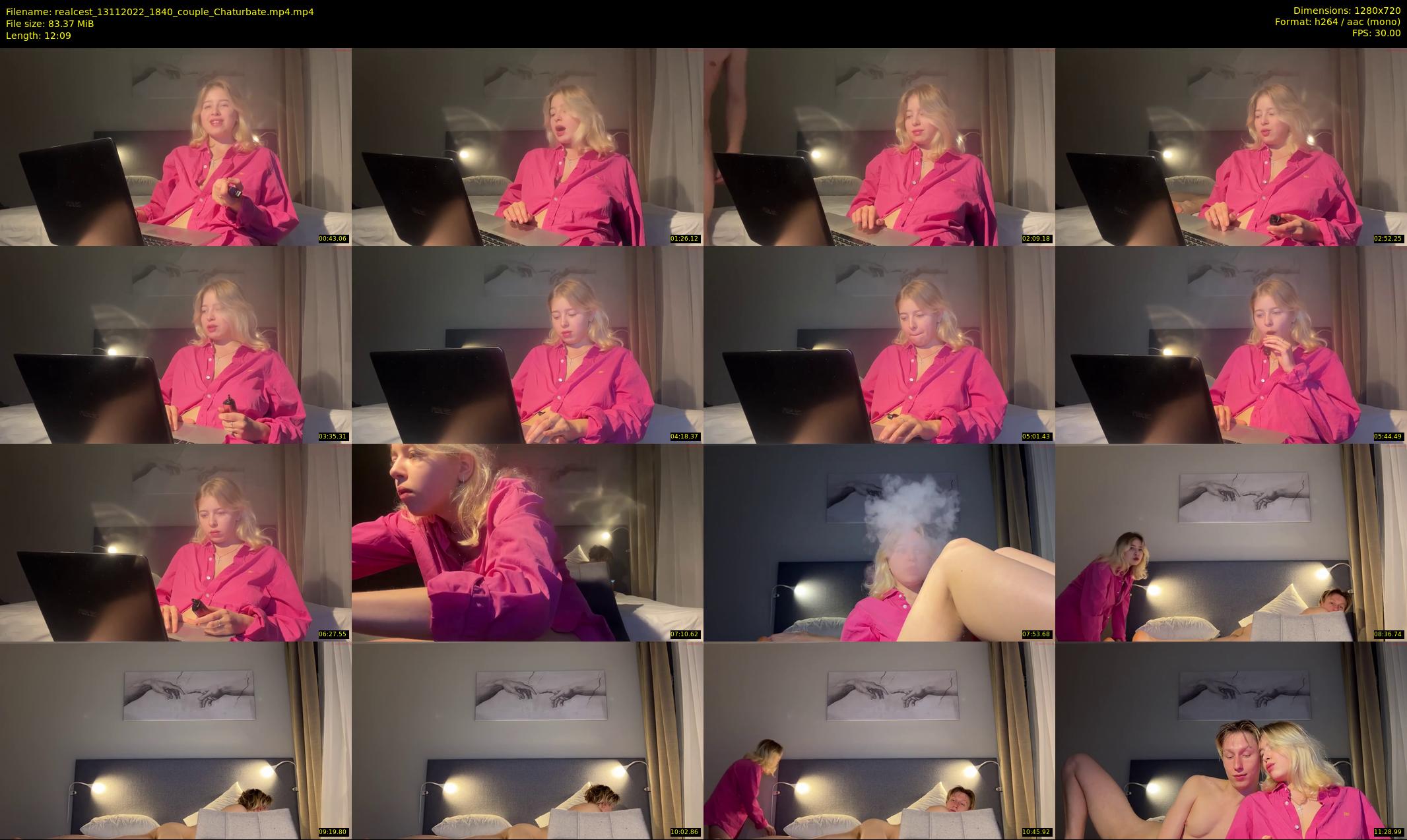 realcest — 13 minute Chaturbate couple cam show recording, 720p, Nov 13, 2022