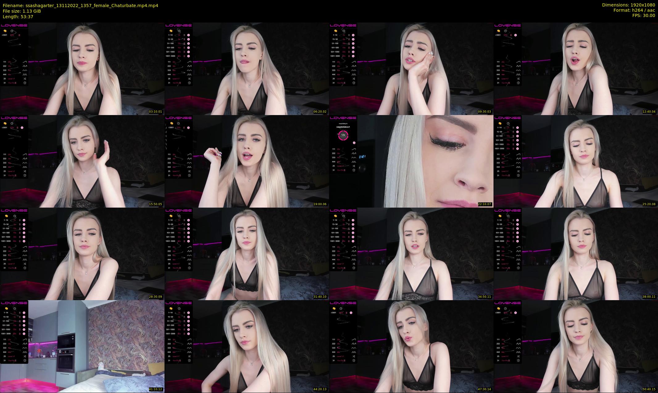 ssashagarter — 54 minute Chaturbate female cam show recording, 1080p, Nov 13, 2022