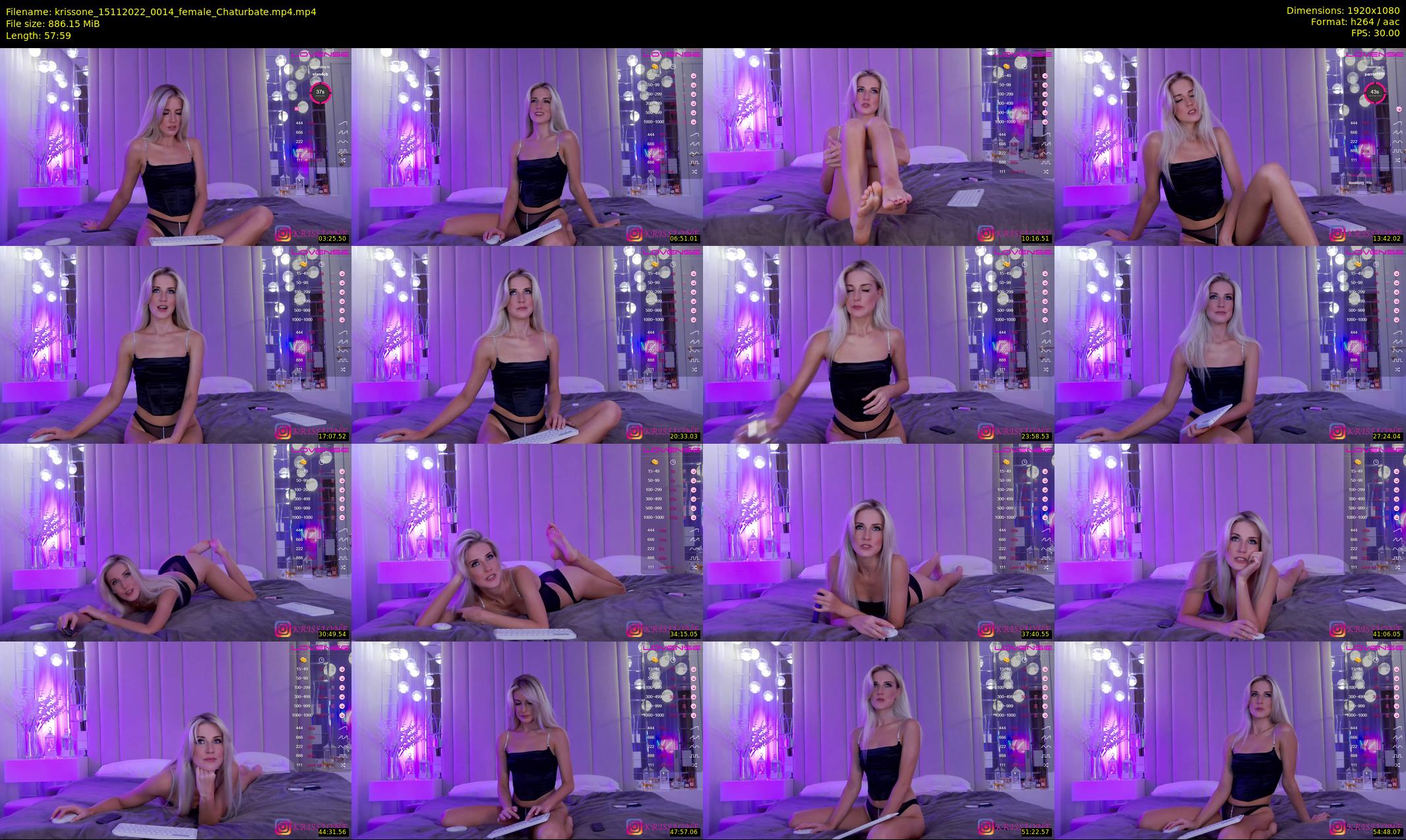 krissone — 58 minute Chaturbate female cam show recording, 1080p, Nov 15, 2022
