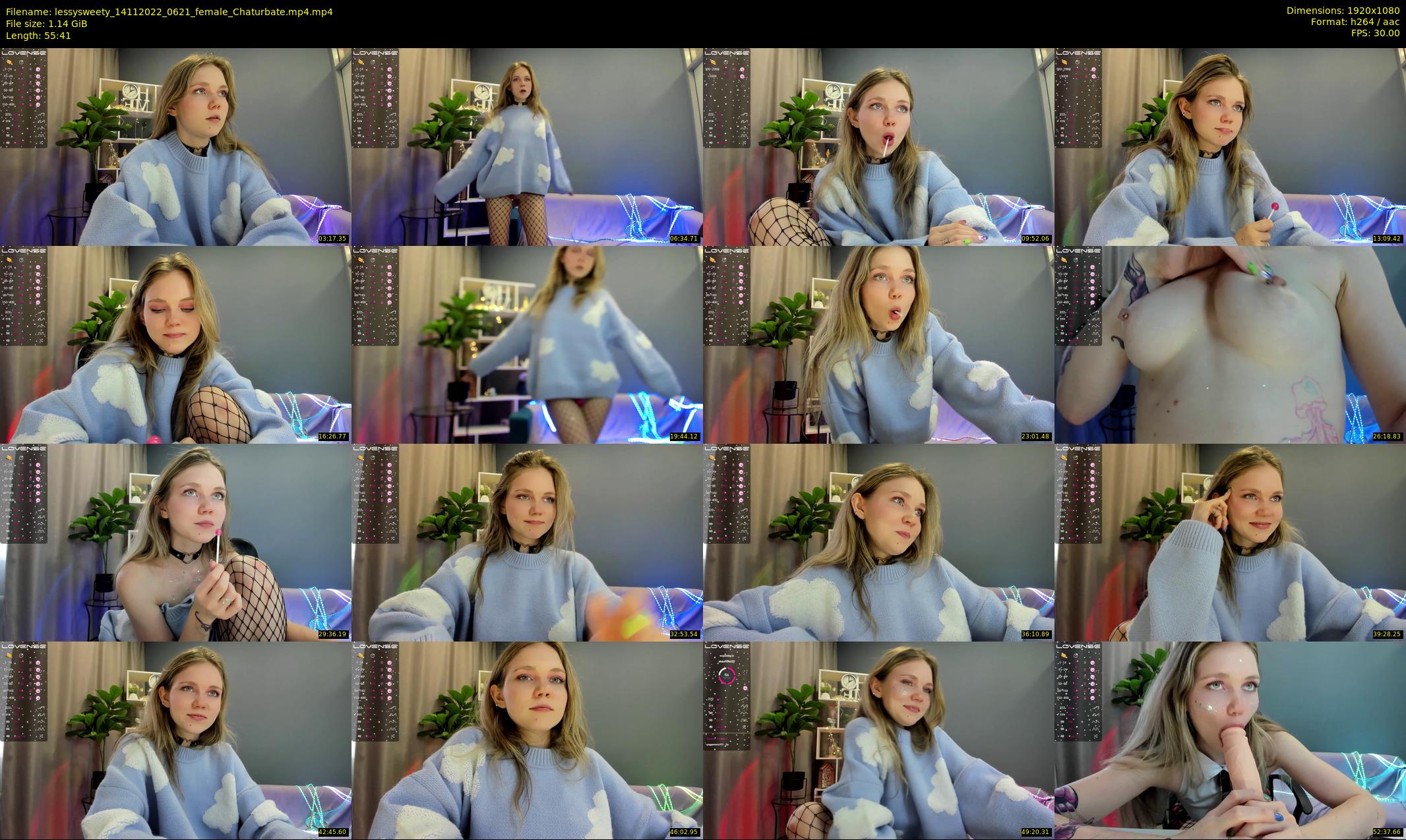 lessysweety — 56 minute Chaturbate female cam show recording, 1080p, Nov 14, 2022