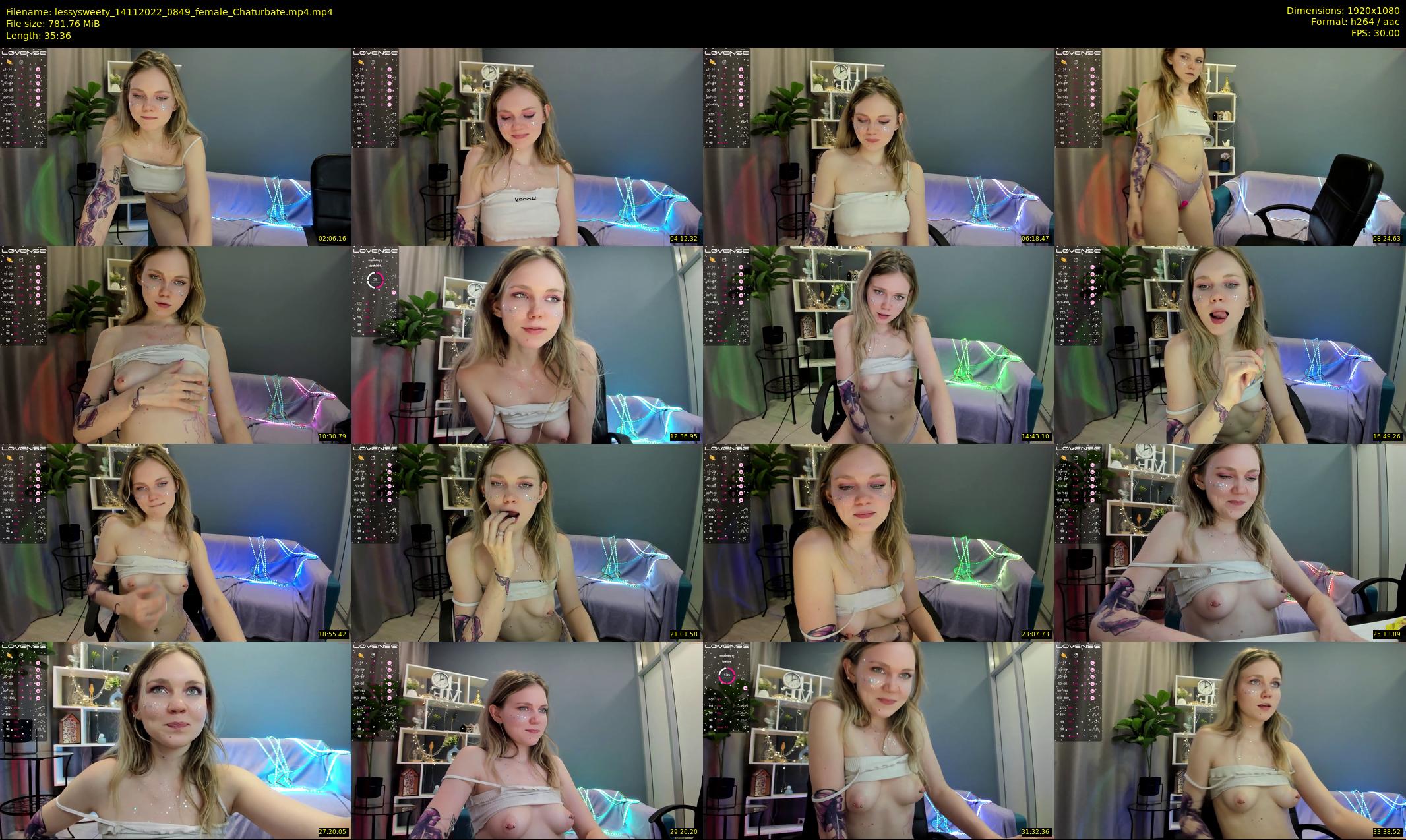 lessysweety — 36 minute Chaturbate female cam show recording, 1080p, Nov 14, 2022