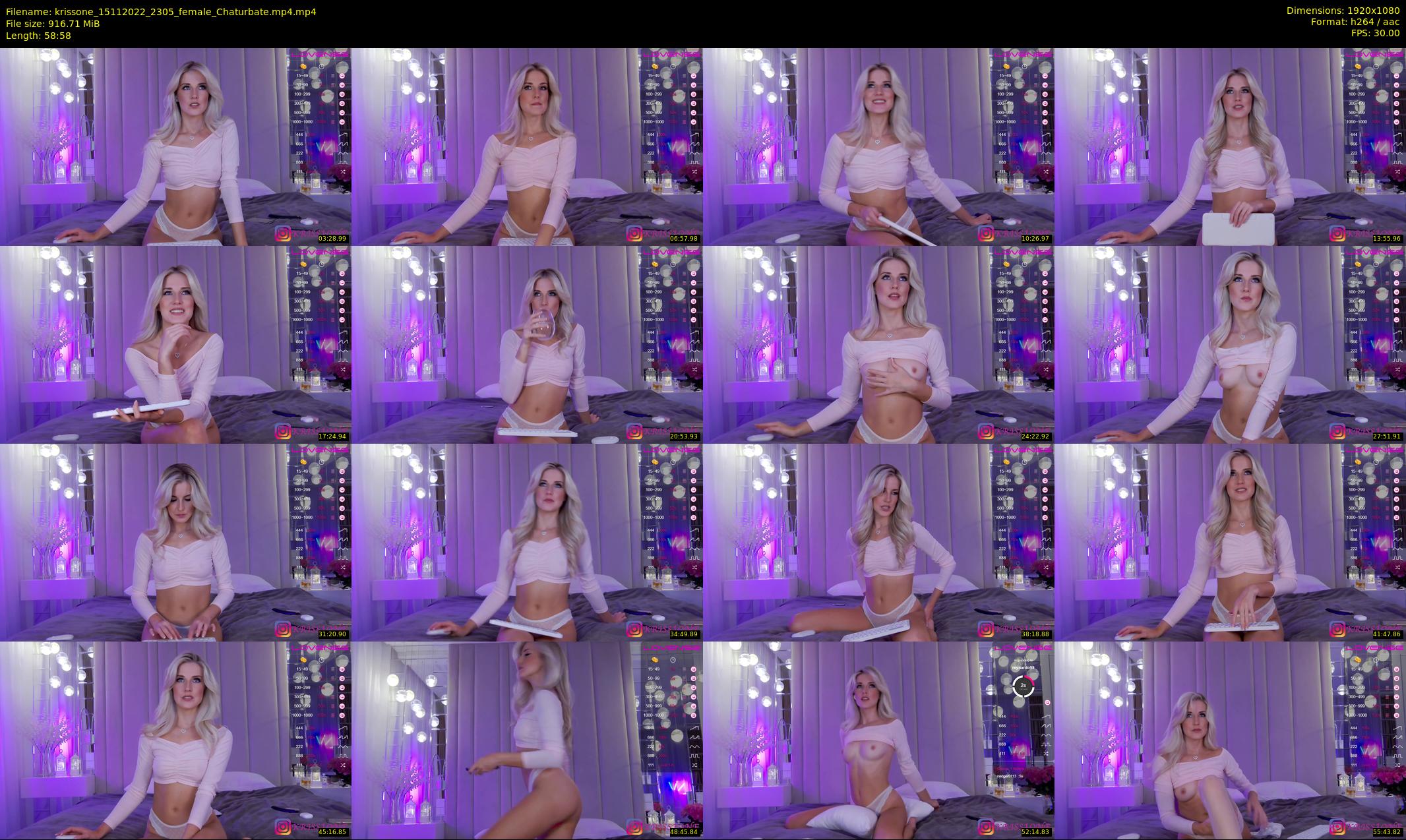krissone — 59 minute Chaturbate female cam show recording, 1080p, Nov 15, 2022
