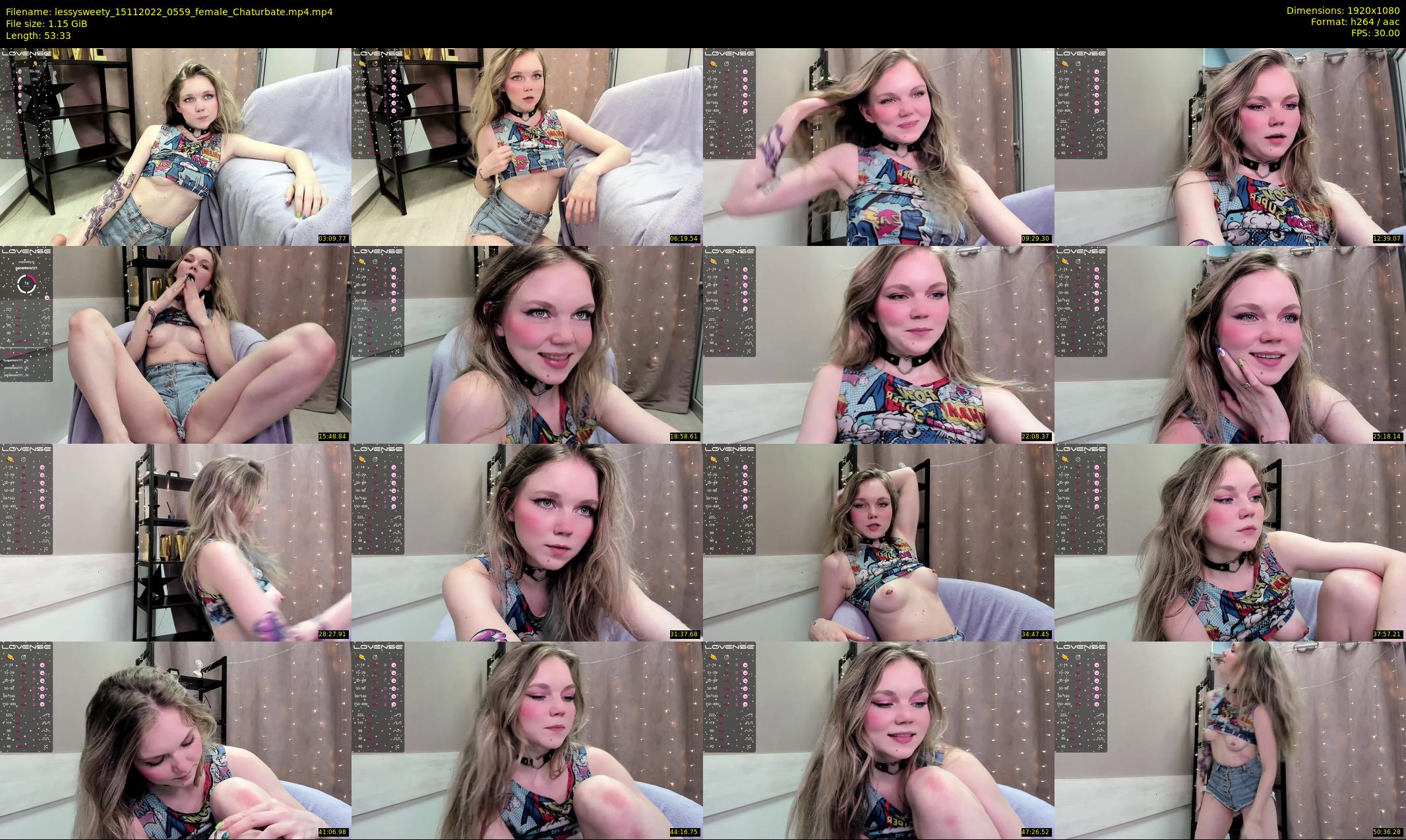 lessysweety — 54 minute Chaturbate female cam show recording, 1080p, Nov 15, 2022