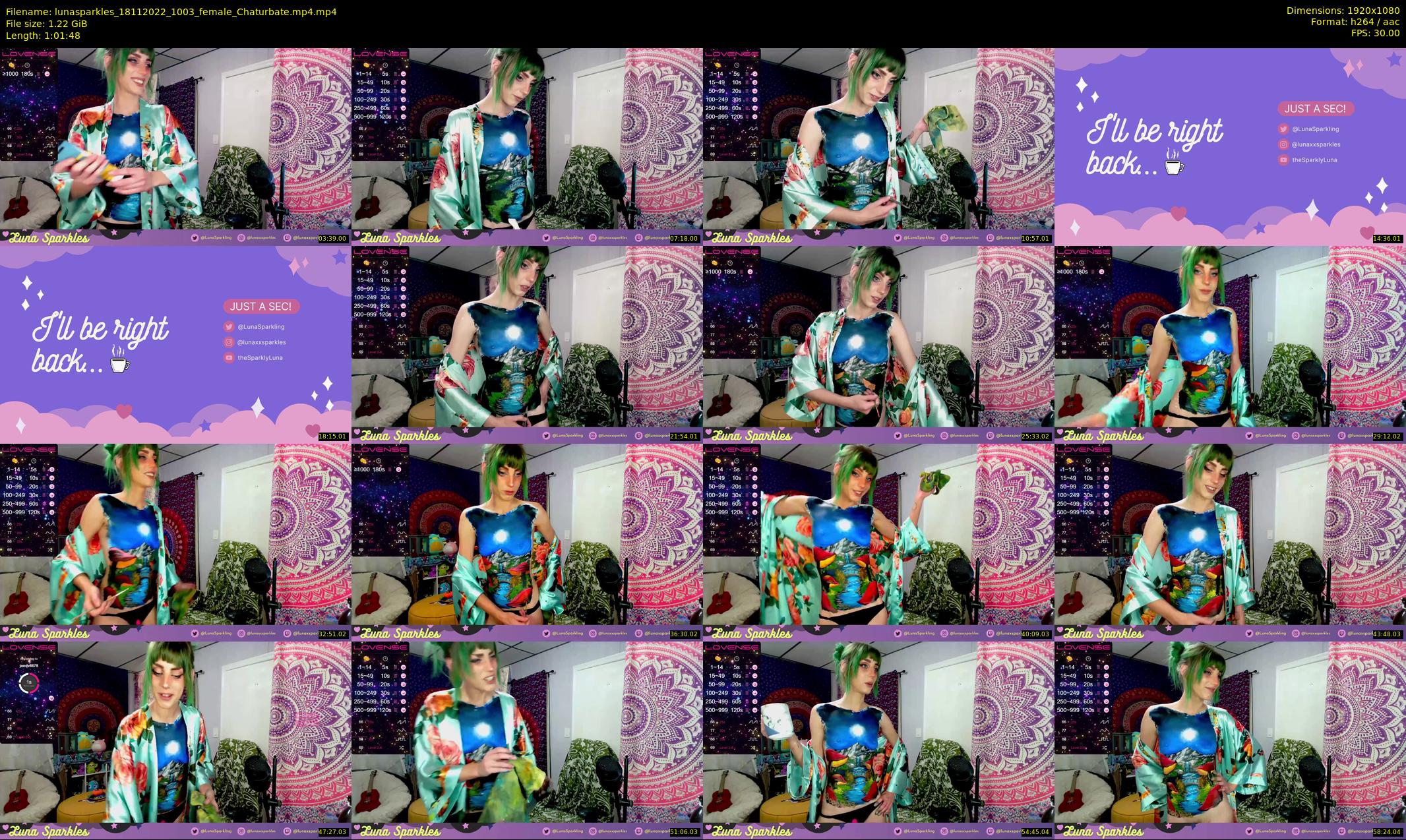 lunasparkles — 62 minute Chaturbate female cam show recording, 1080p, Nov 18, 2022
