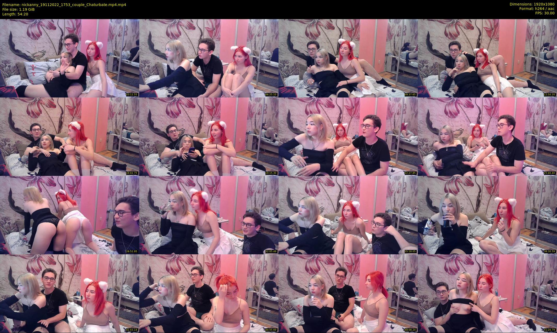 nickanny — 55 minute Chaturbate couple cam show recording, 1080p, Nov 19, 2022