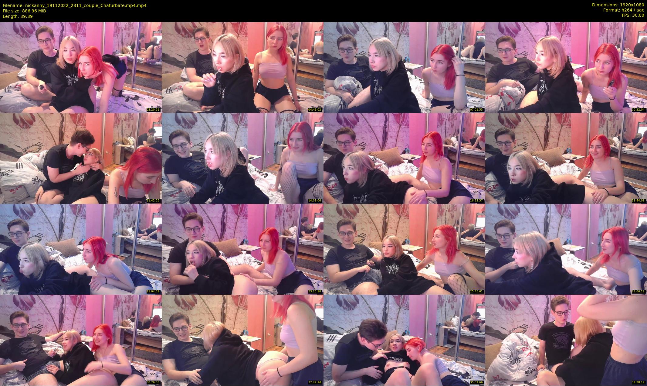 nickanny — 40 minute Chaturbate couple cam show recording, 1080p, Nov 19, 2022