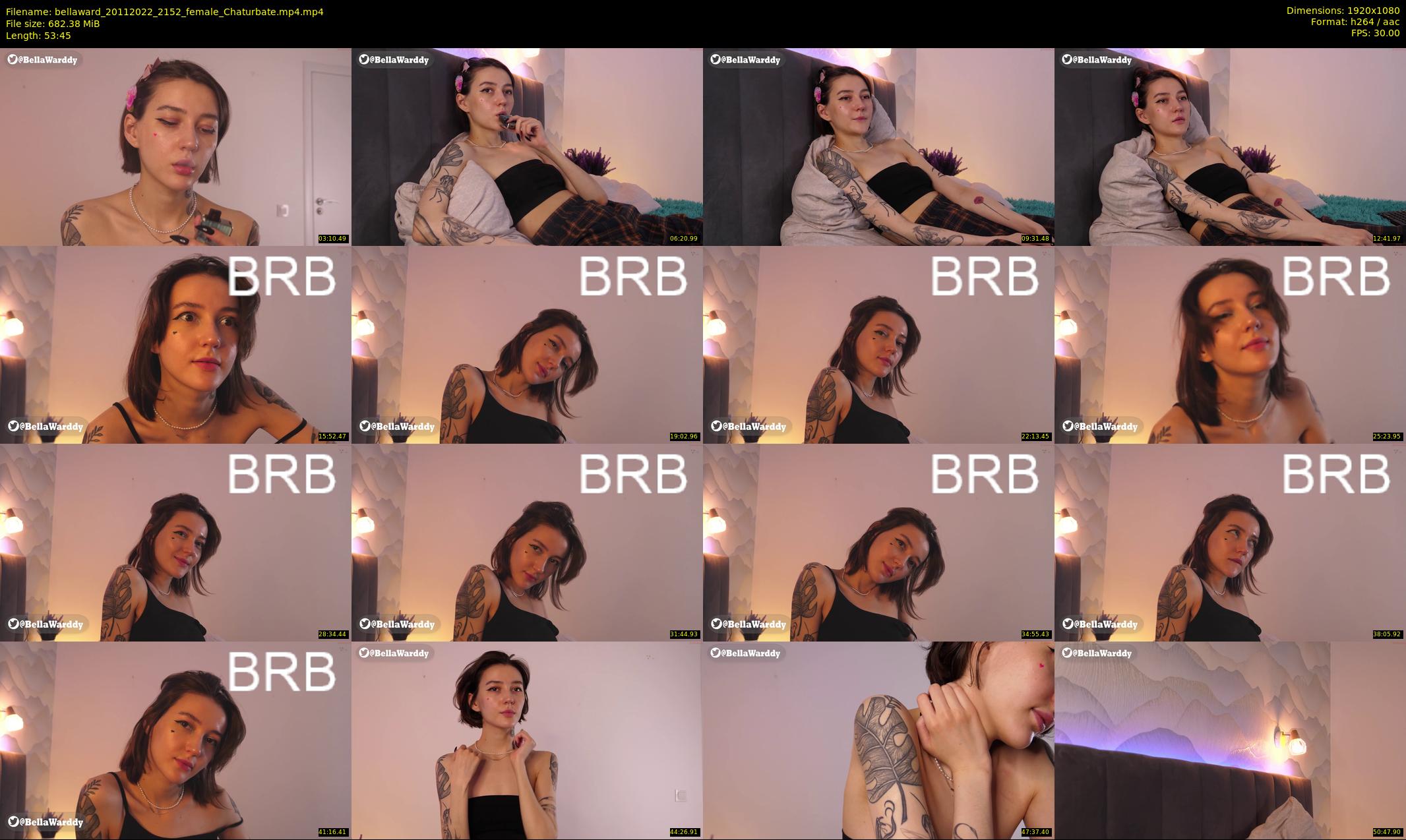 bellaward — 54 minute Chaturbate female cam show recording, 1080p, Nov 20, 2022