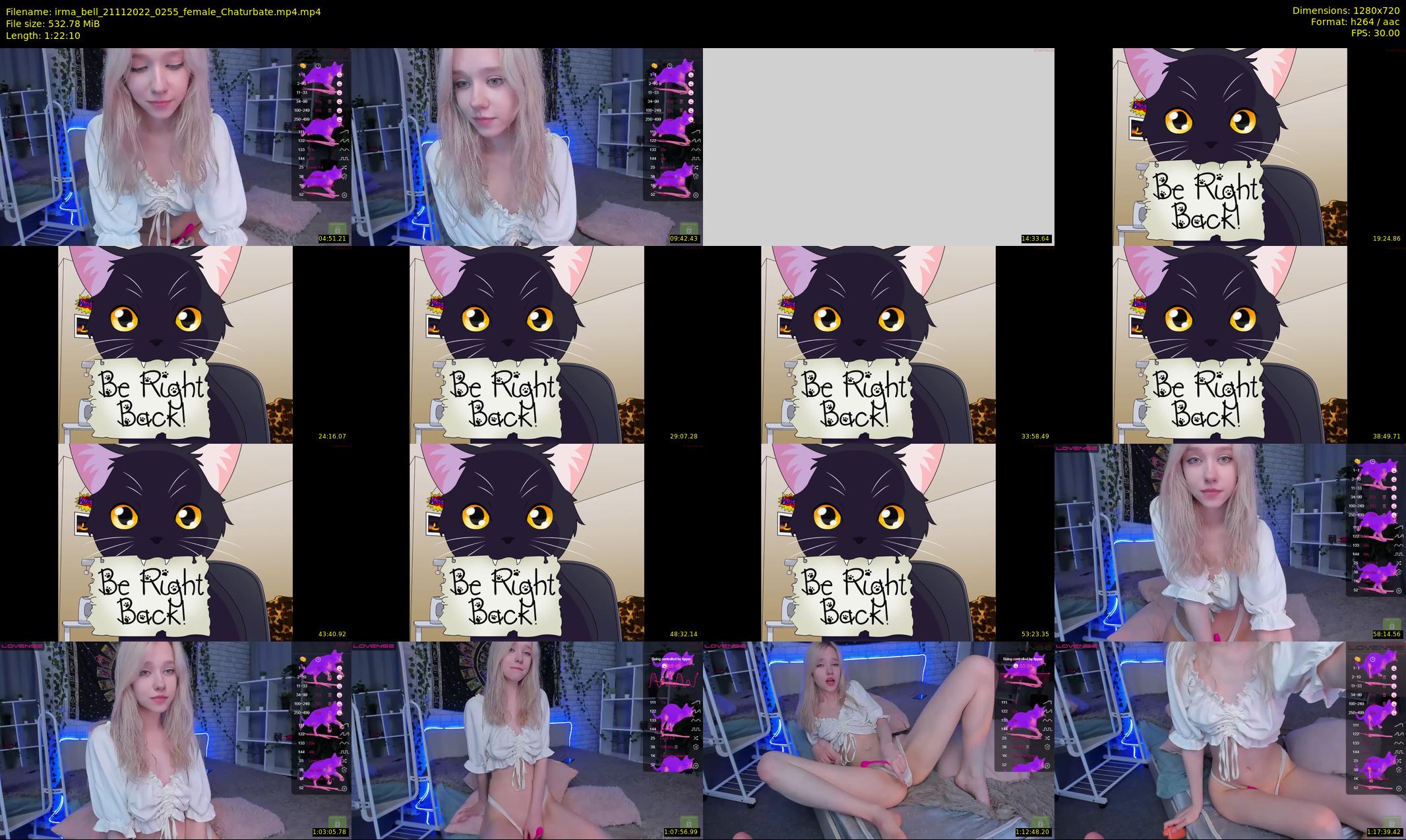 irma_bell — 83 minute Chaturbate female cam show recording, 720p, Nov 21, 2022