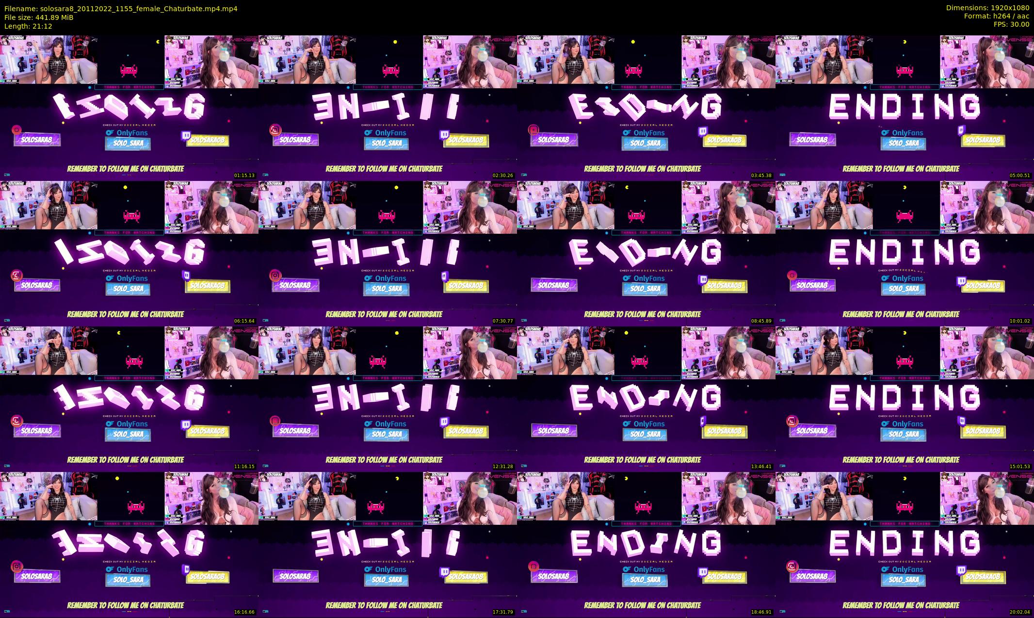 solosara8 — 22 minute Chaturbate female cam show recording, 1080p, Nov 20, 2022