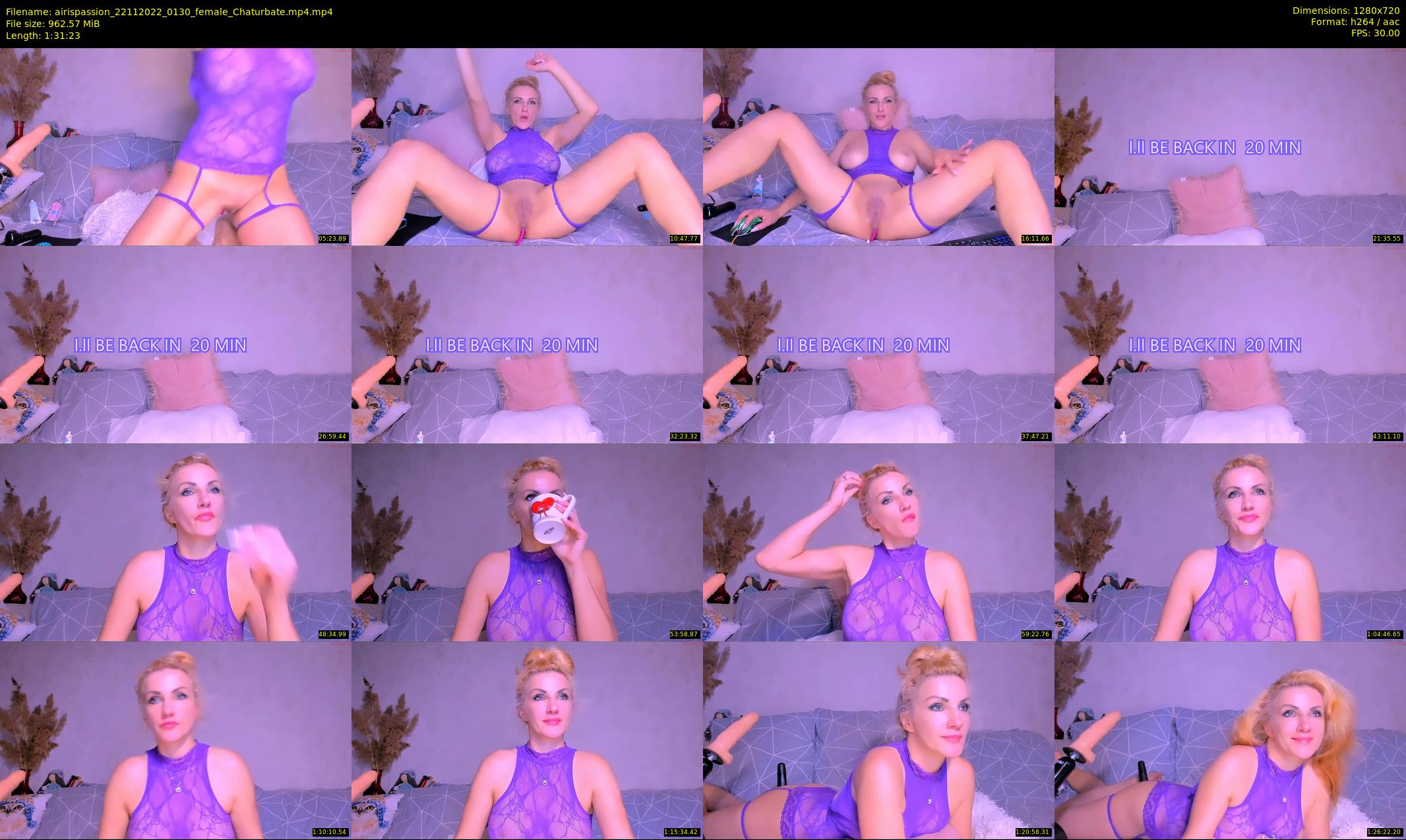 airispassion — 92 minute Chaturbate female cam show recording, 720p, Nov 22, 2022