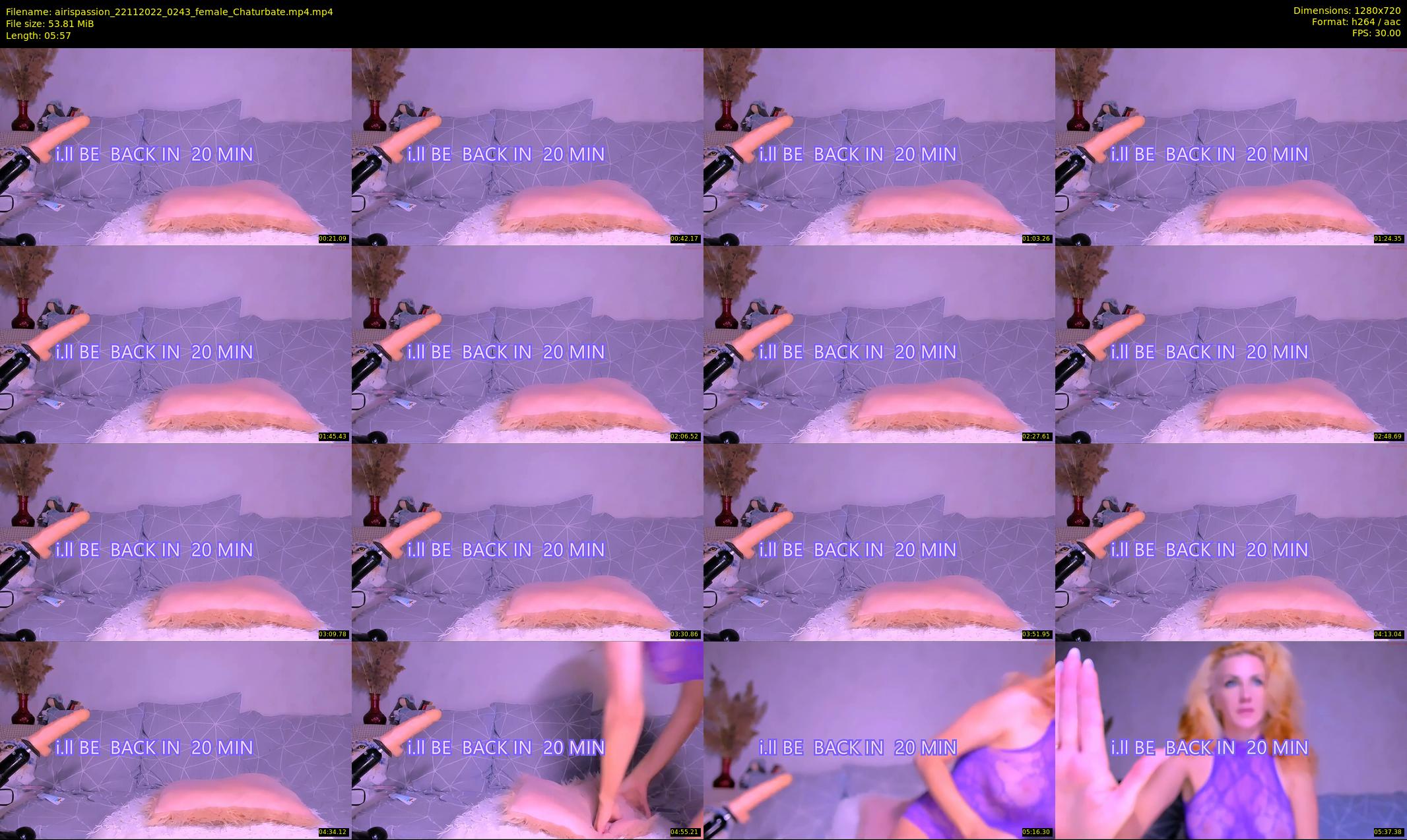 airispassion — 6 minute Chaturbate female cam show recording, 720p, Nov 22, 2022