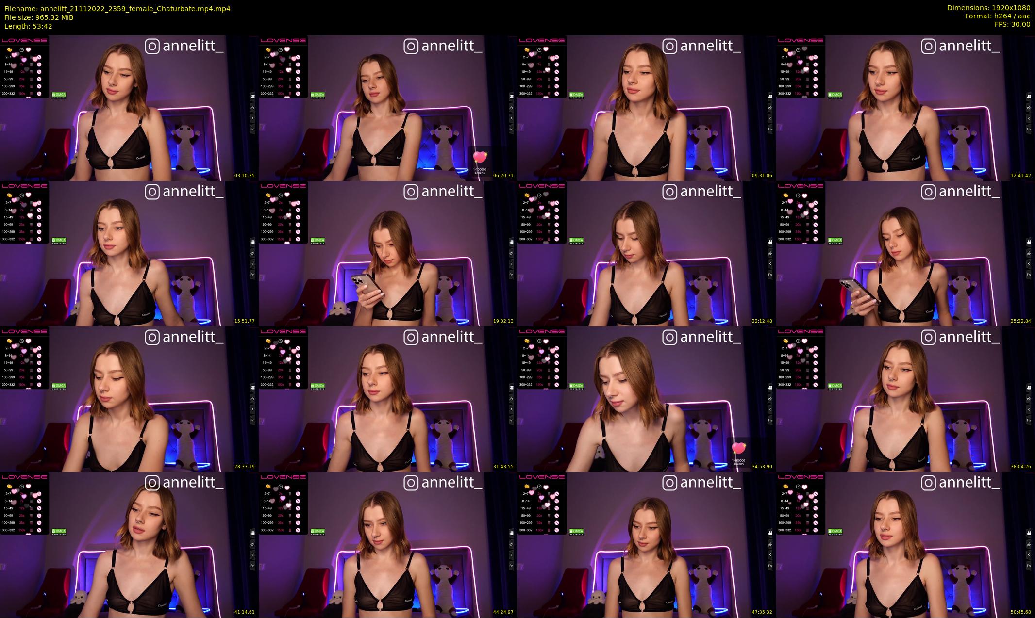 annelitt — 54 minute Chaturbate female cam show recording, 1080p, Nov 21, 2022